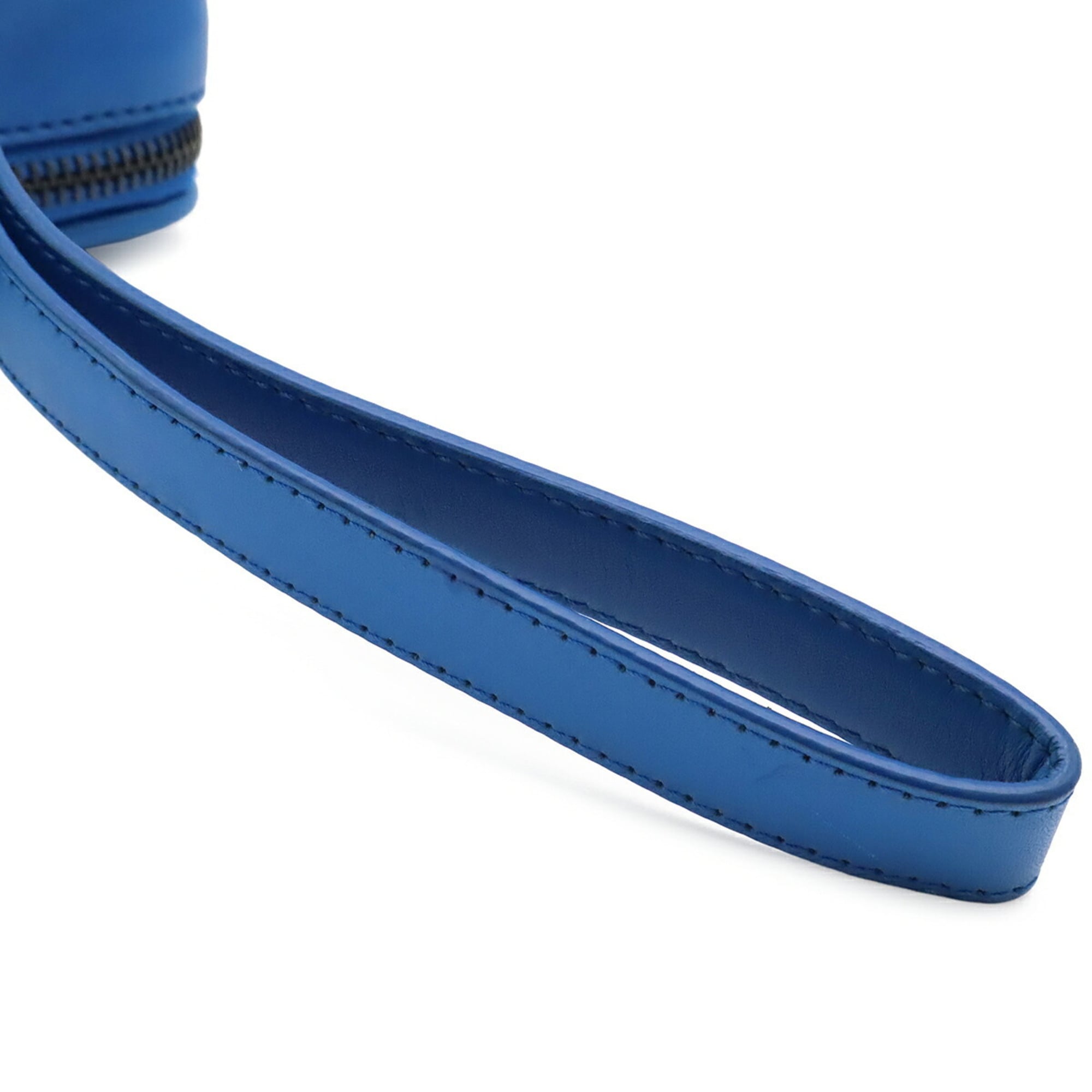 Bottega Veneta Intrecciato Blue Leather Clutch Bag (Pre-Owned)