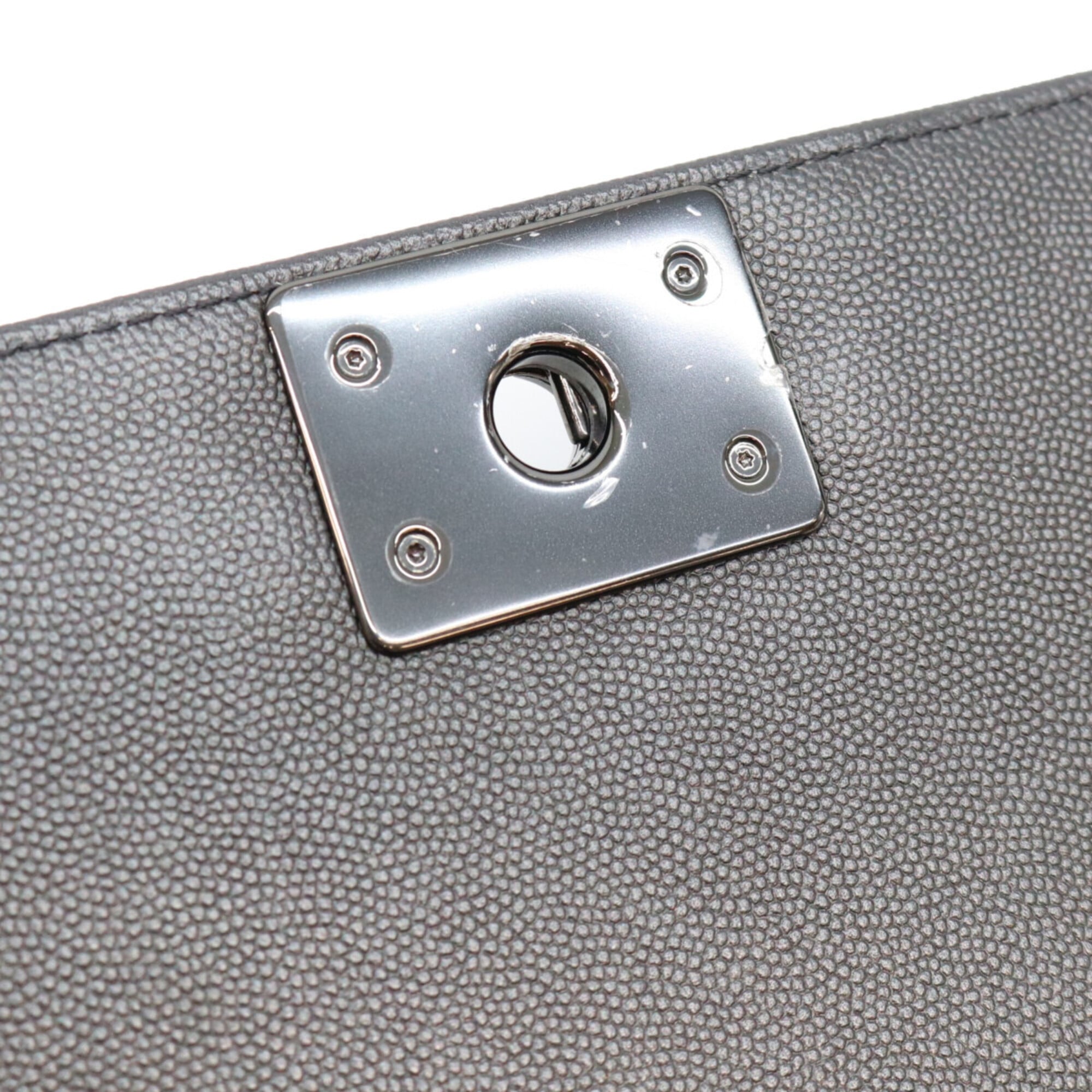 Chanel Black Grained Calfskin Shoulder Bag (Pre-Owned)