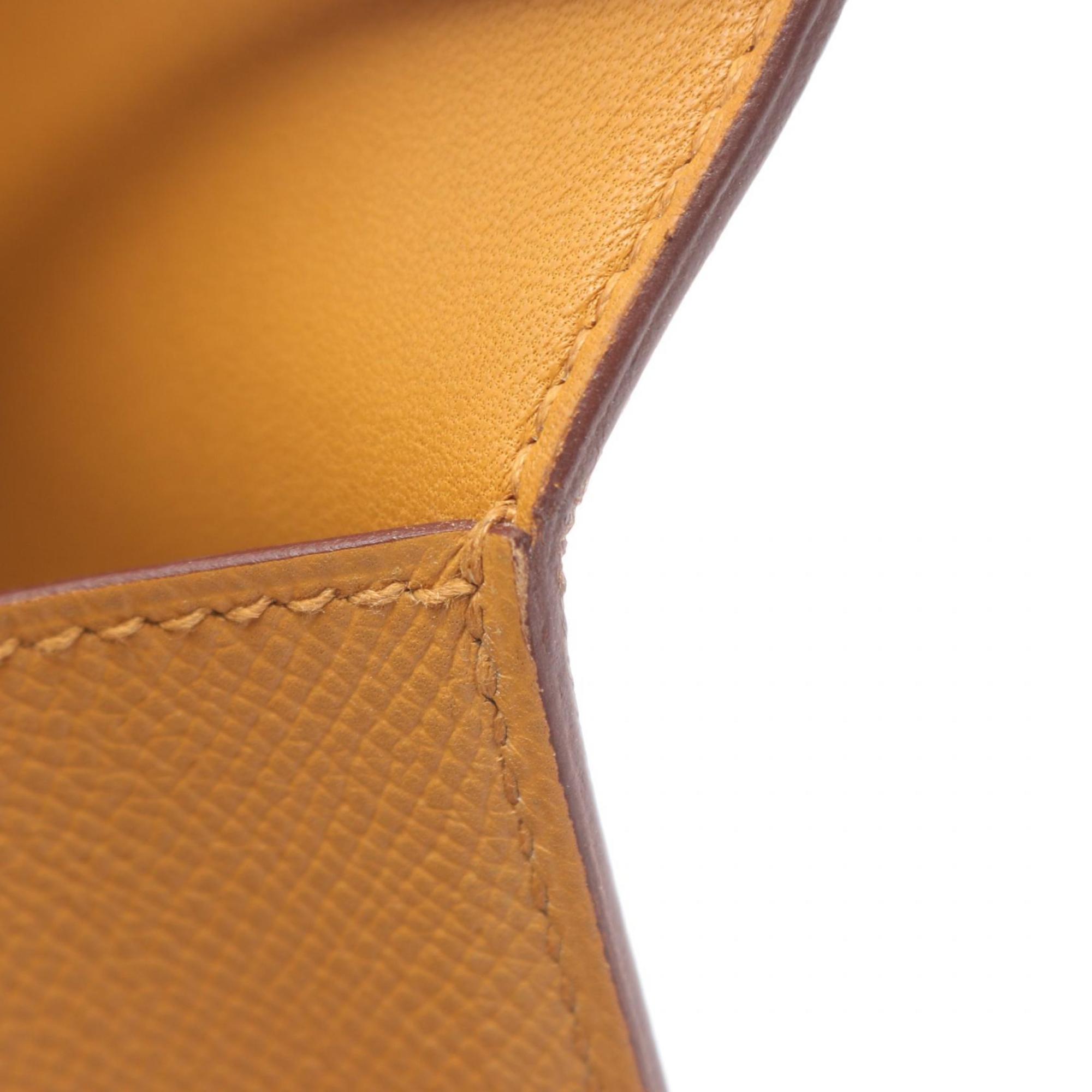 Hermes Brown Lime Leather Handbag Shoulder Bag (Pre-Owned)