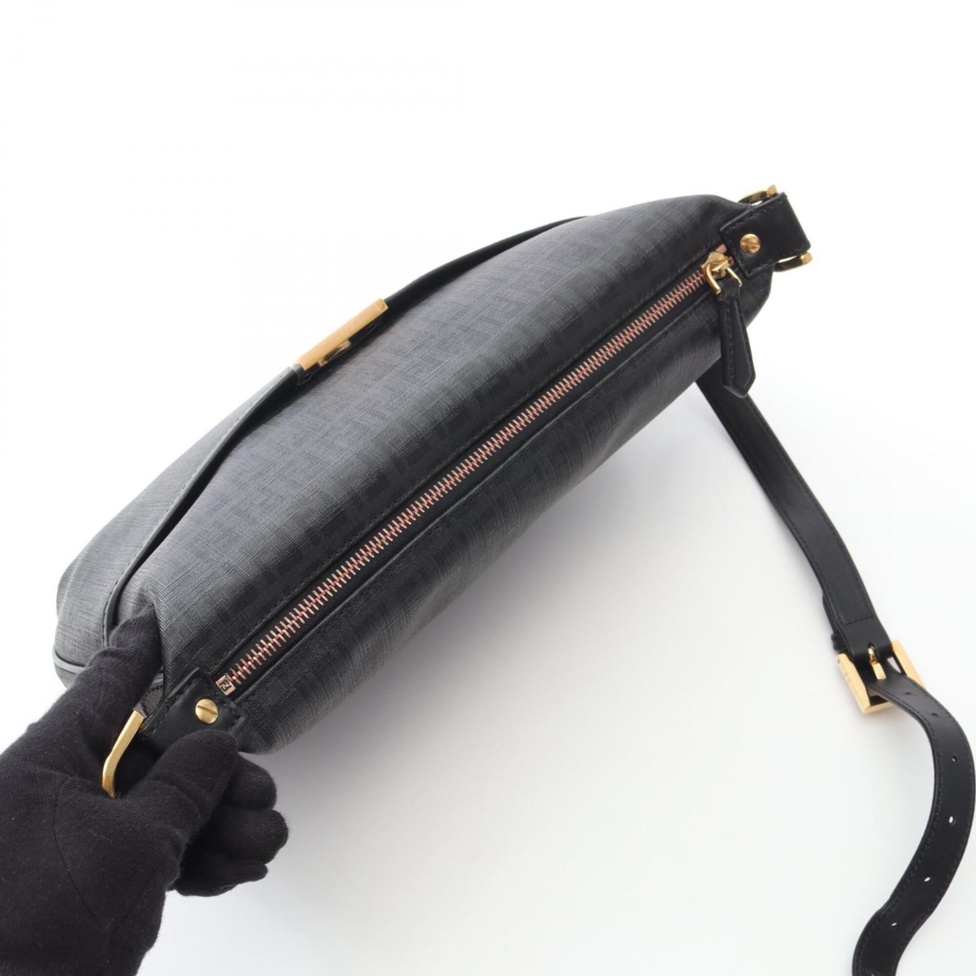 Fendi Black Coated Canvas Leather Shoulder Bag (Pre-Owned)