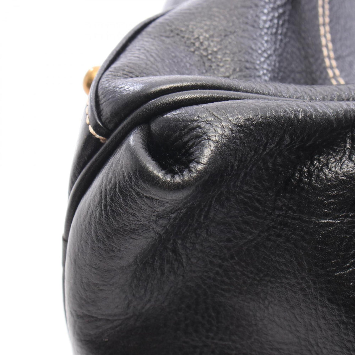 Mcm Black Leather Handbag Tote Bag (Pre-Owned)