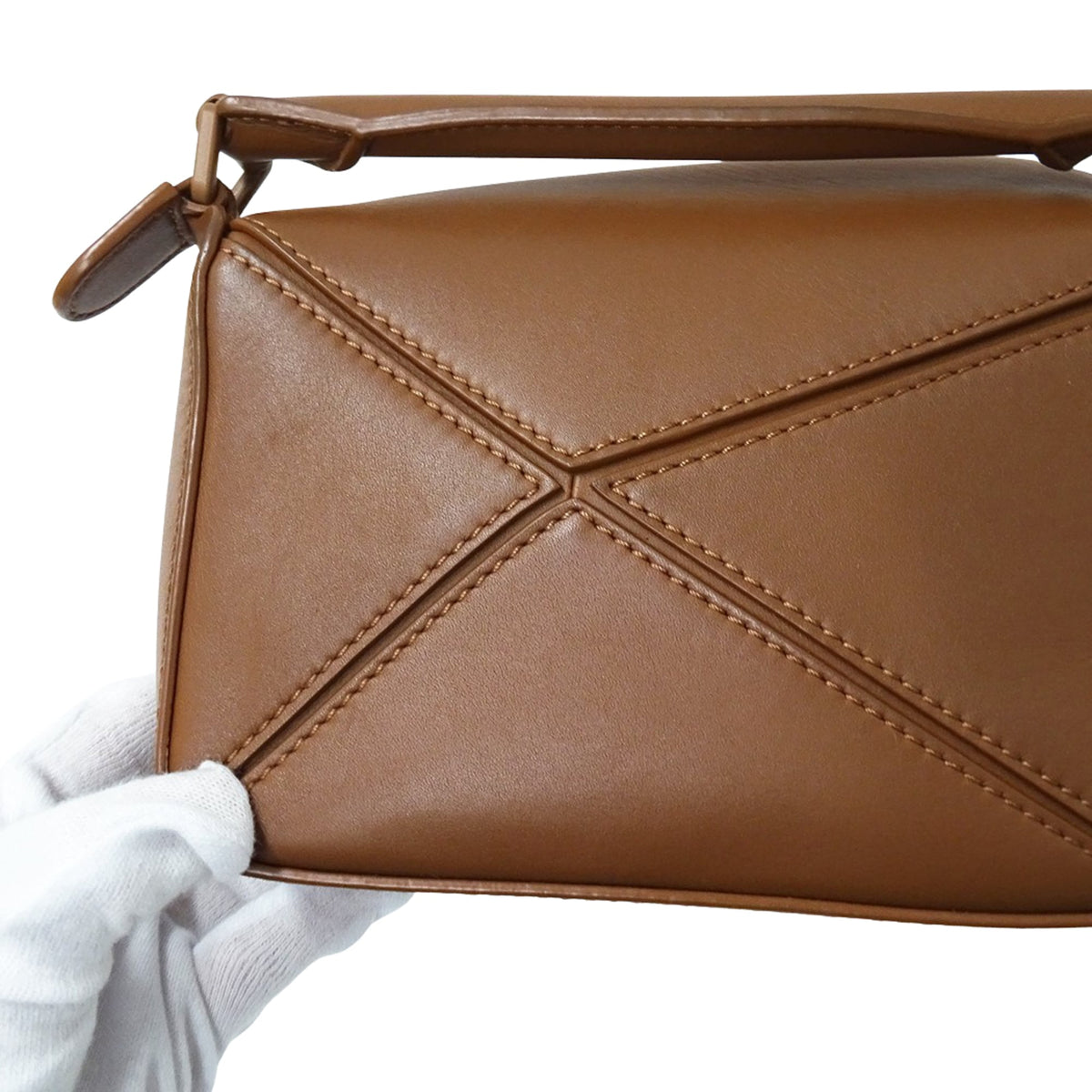 Loewe Puzzle Brown Leather Handbag Shoulder Bag (Pre-Owned)