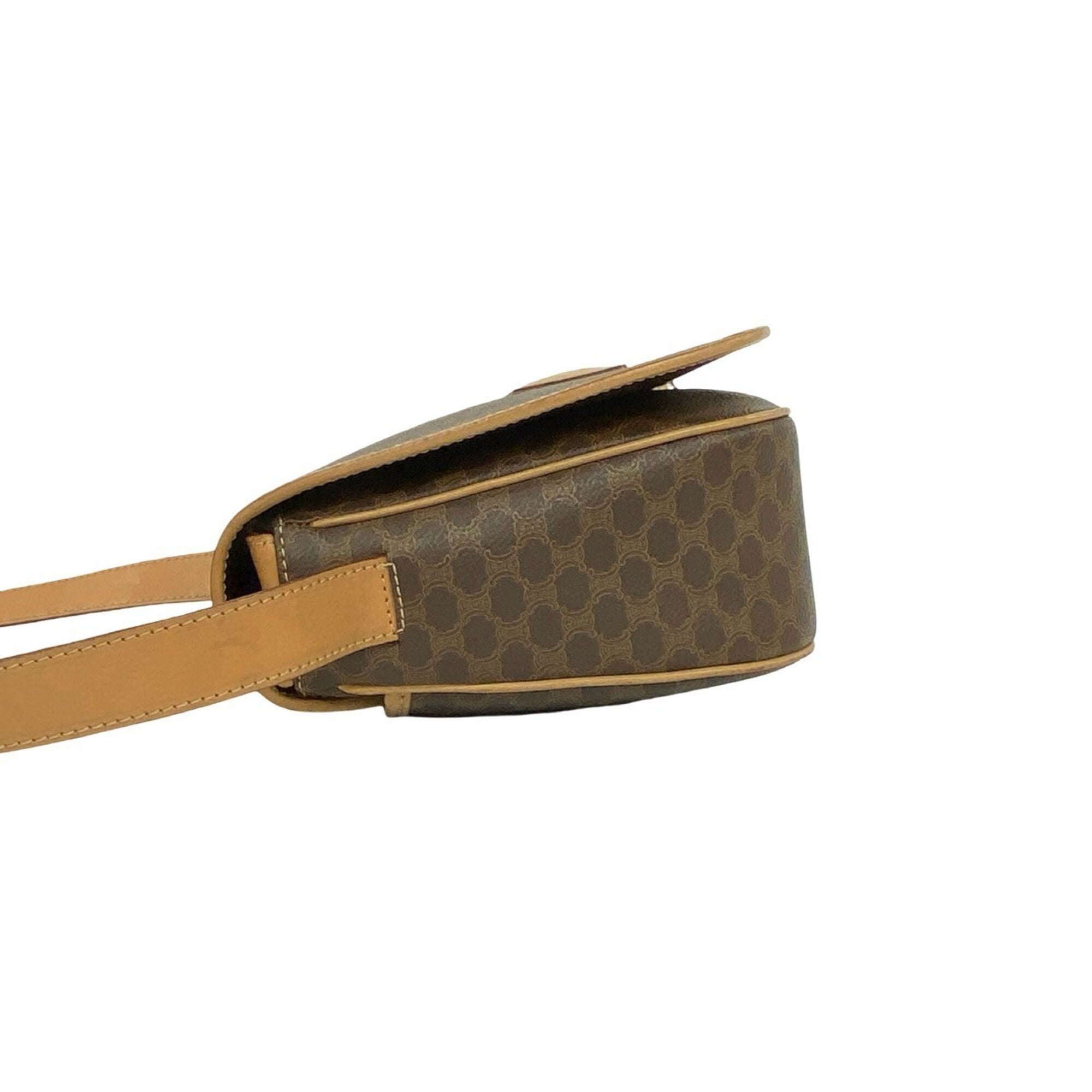Celine Brown Leather Pvc Pochette Shoulder Bag (Pre-Owned)