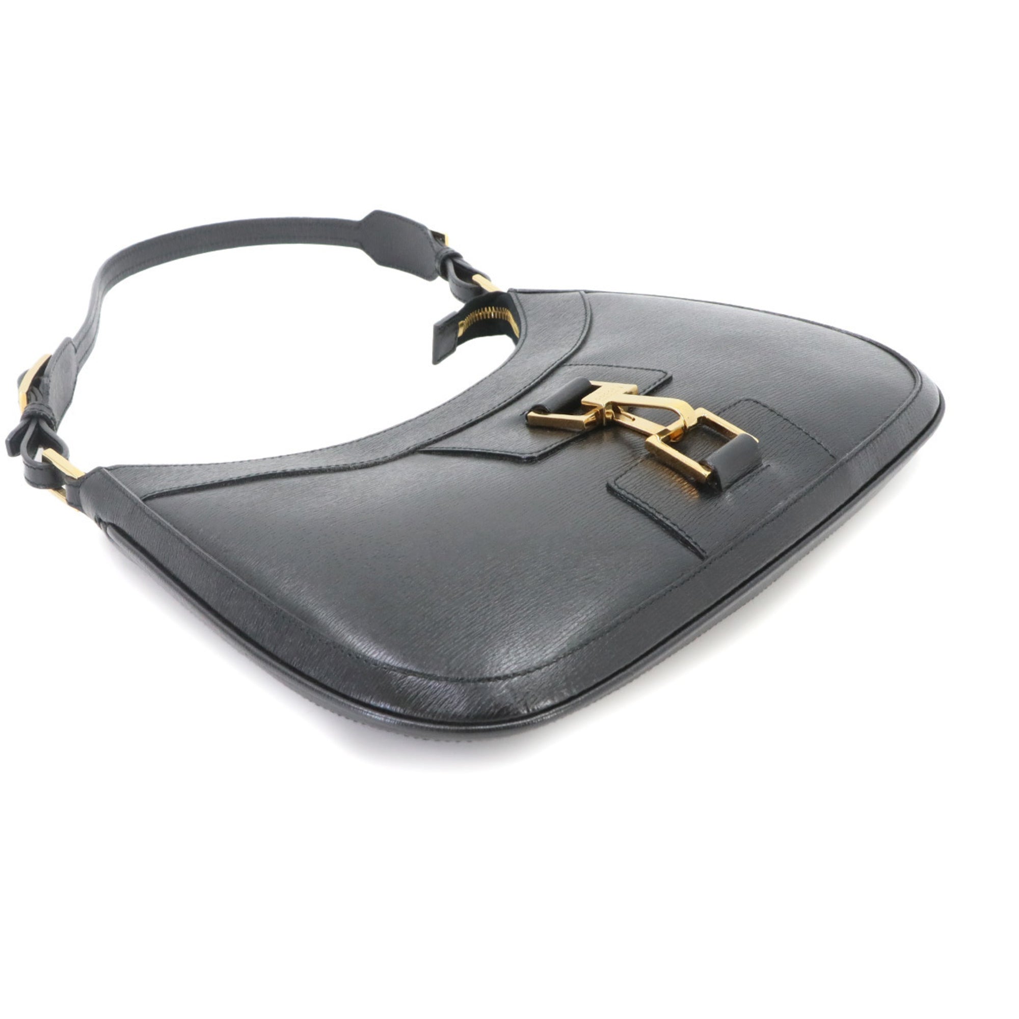 Gucci Black Leather Handbag Shoulder Bag (Pre-Owned)