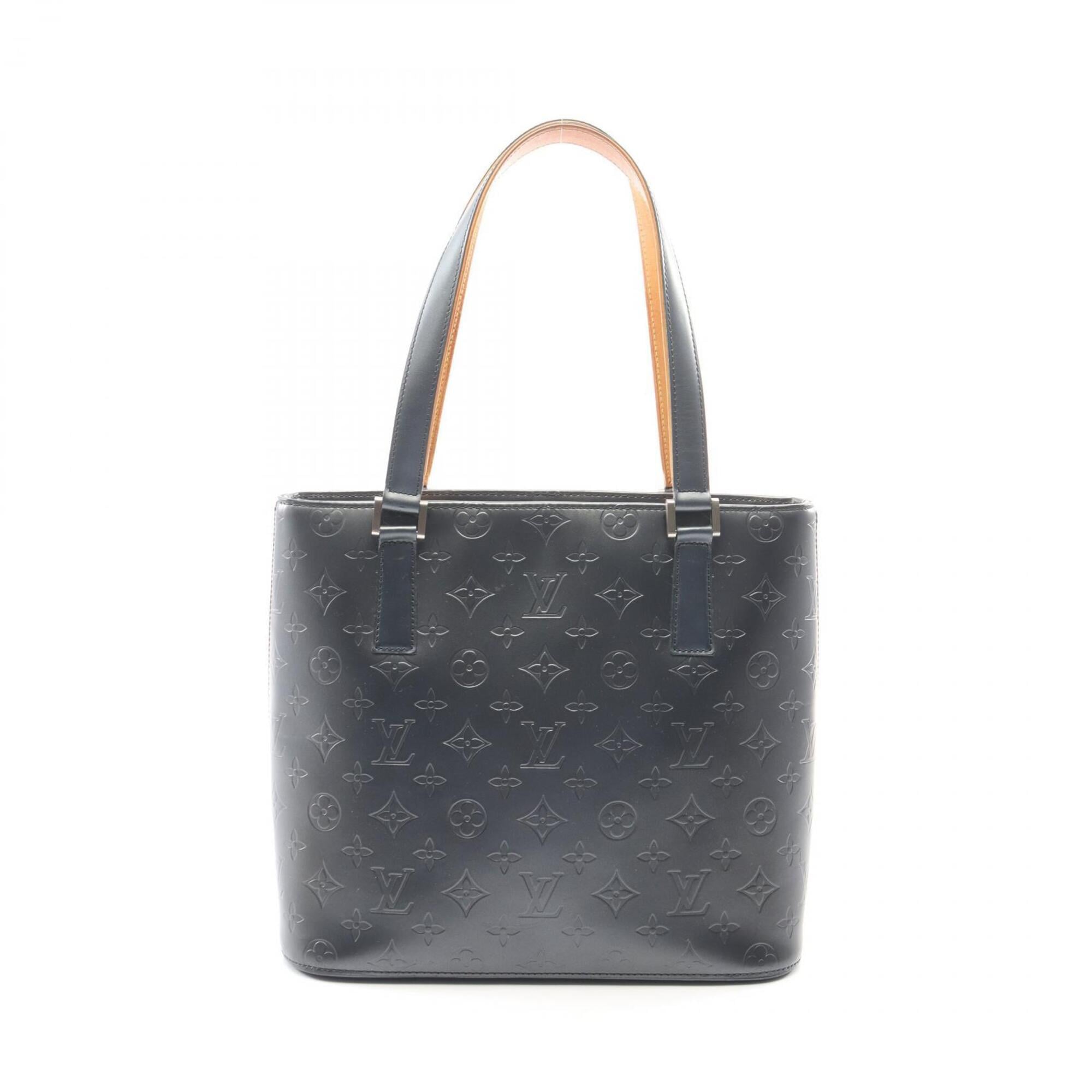 Louis Vuitton Navy Leather Handbag (Pre-Owned)