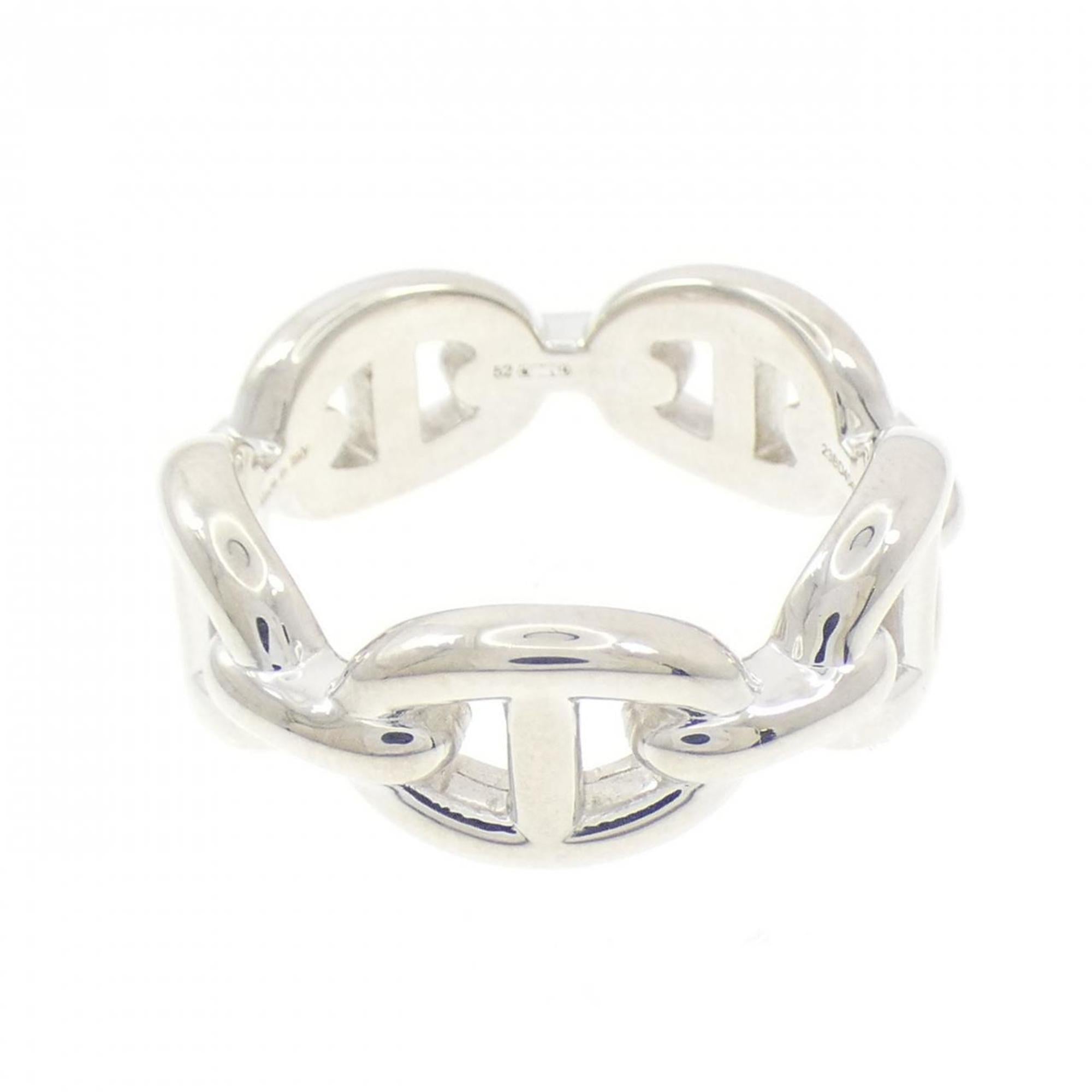 Hermes Silver 925 Band Ring (Pre-Owned)