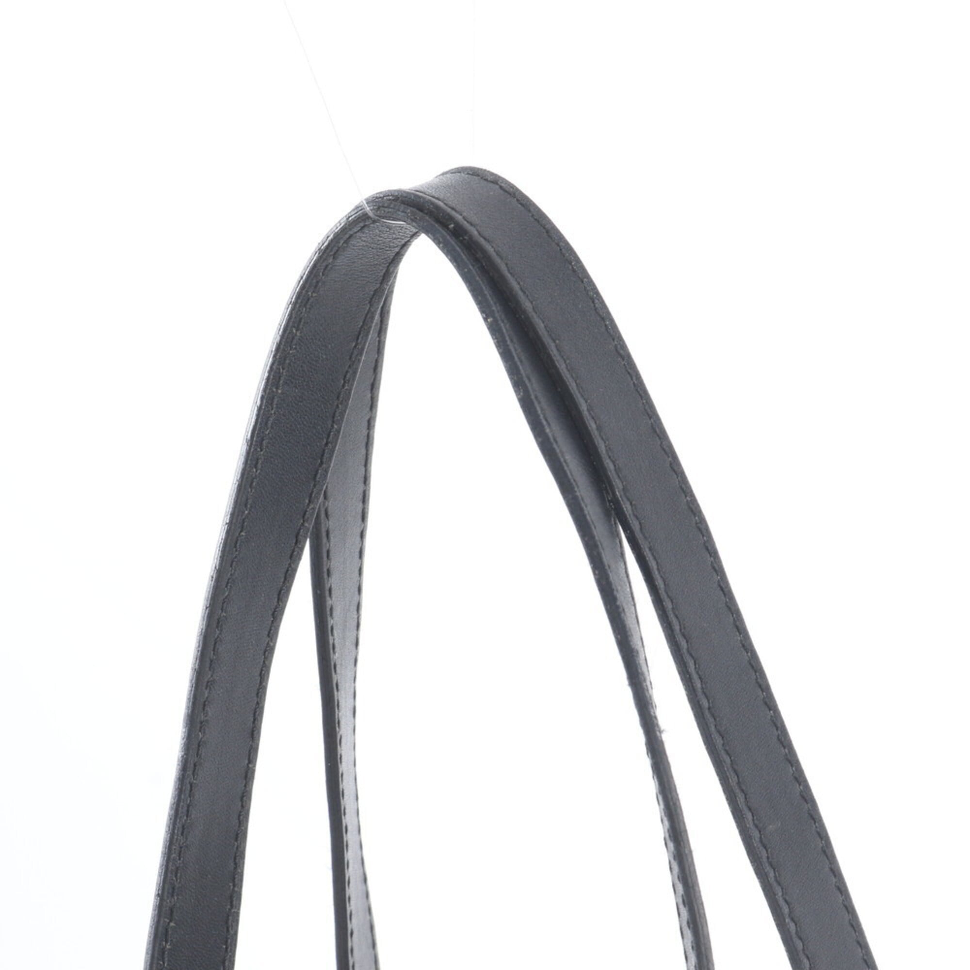 Gucci Gg Canvas Black Gg Canvas Leather Handbag Tote Bag (Pre-Owned)