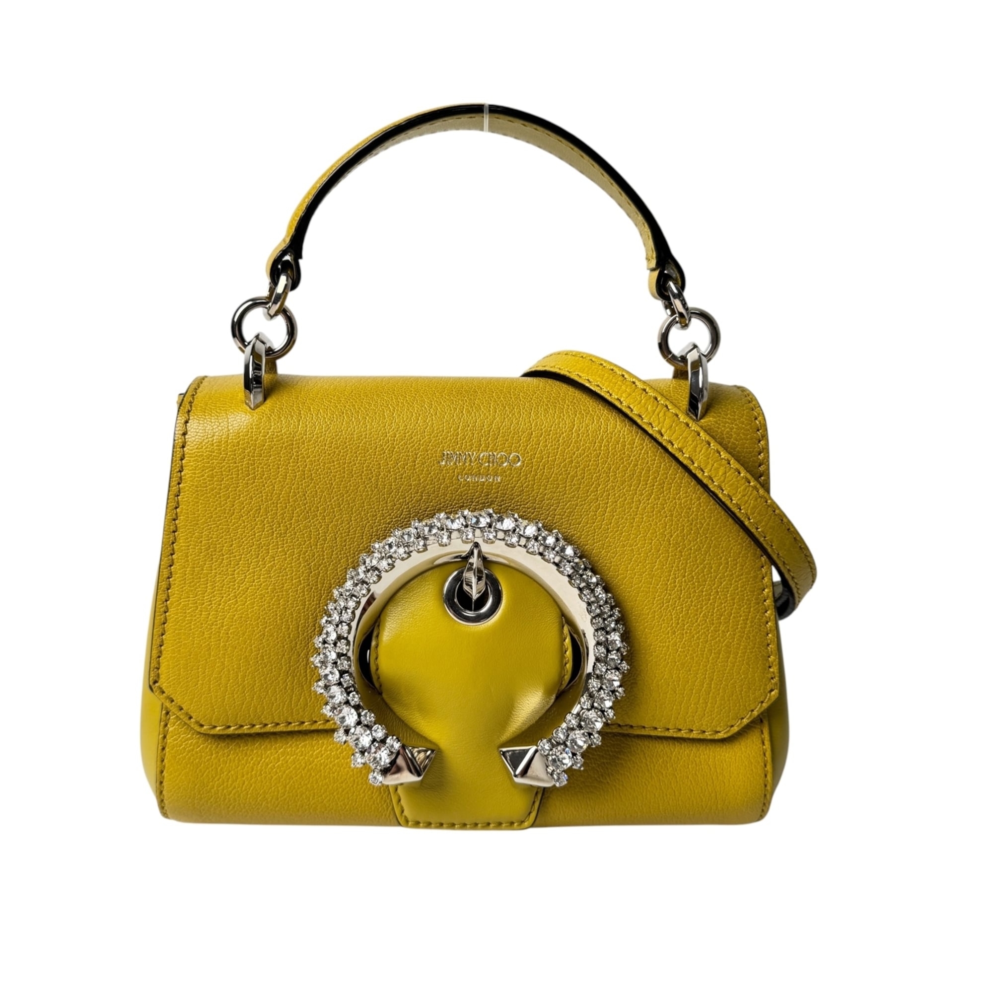 Jimmy Choo Yellow Leather Handbag Shoulder Bag (Pre-Owned)