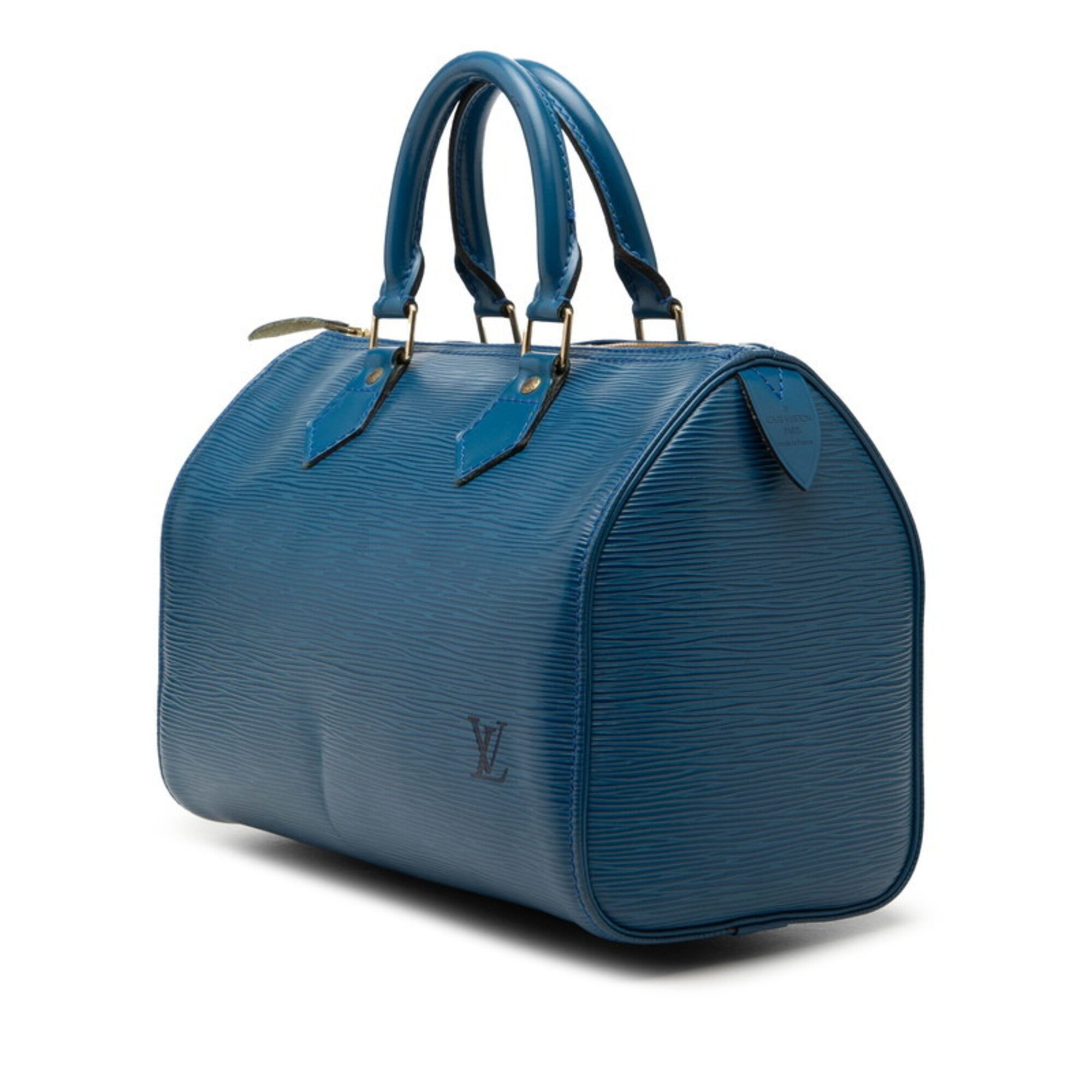 Louis Vuitton Epi Toledo Blue Leather Boston Bag Handbag (Pre-Owned)