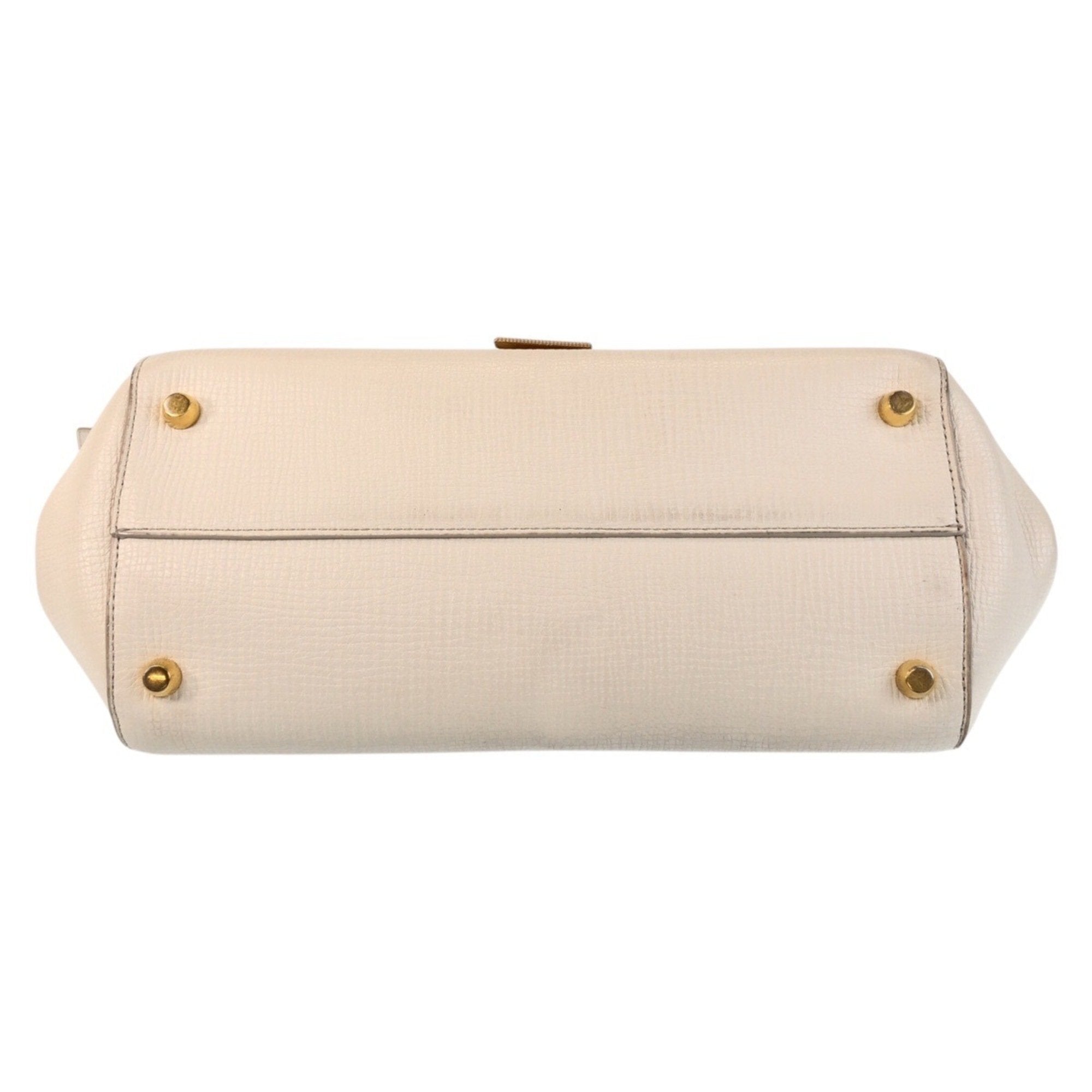 Bottega Veneta Ivory Leather Shoulder Bag (Pre-Owned)