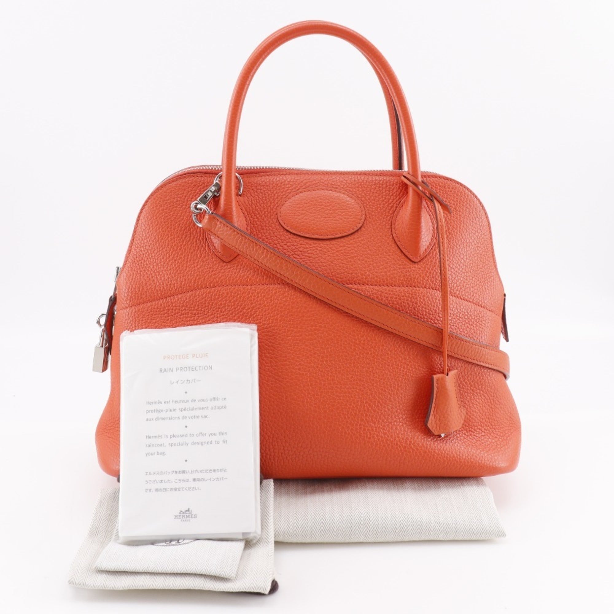 Hermes Bolide Orange Taurillon Clemence Leather Handbag (Pre-Owned)