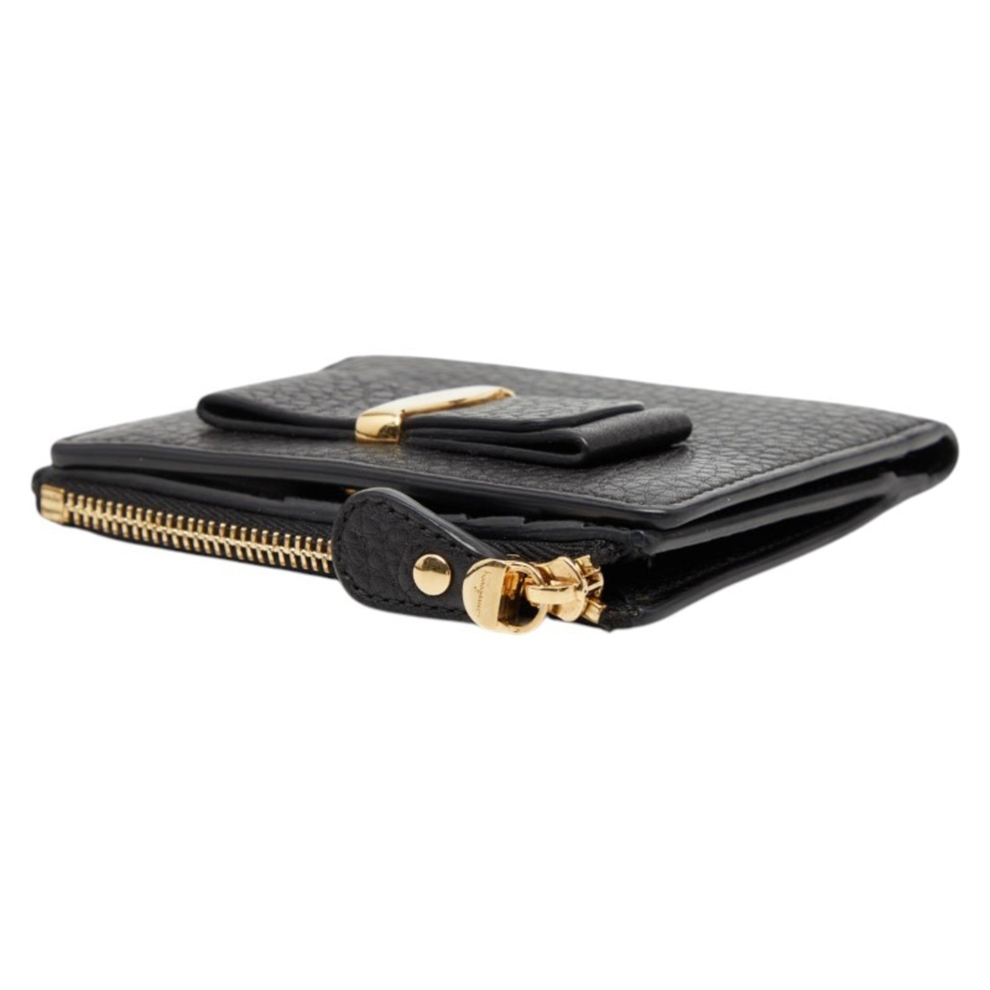 Salvatore Ferragamo Black Leather Wallet (Bi-Fold) (Pre-Owned)
