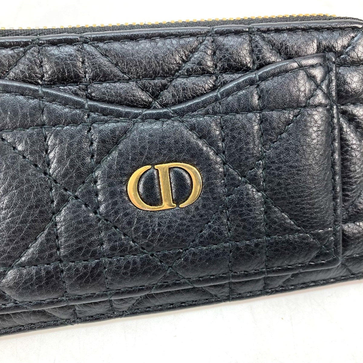 Christian Dior Black Leather Coin Purse/Coin Case (Pre-Owned)