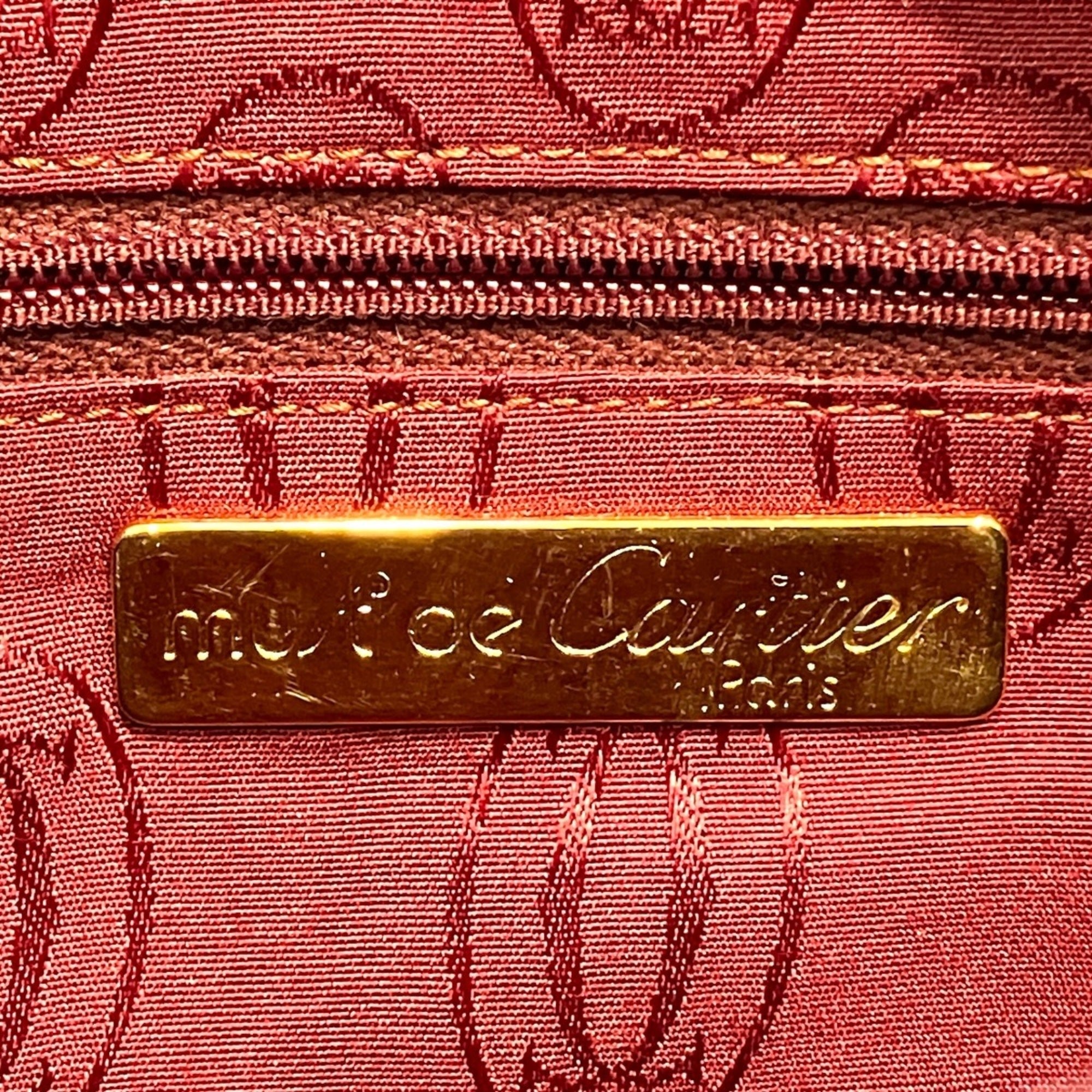 Cartier Must Bordeaux Leather Clutch Bag (Pre-Owned)