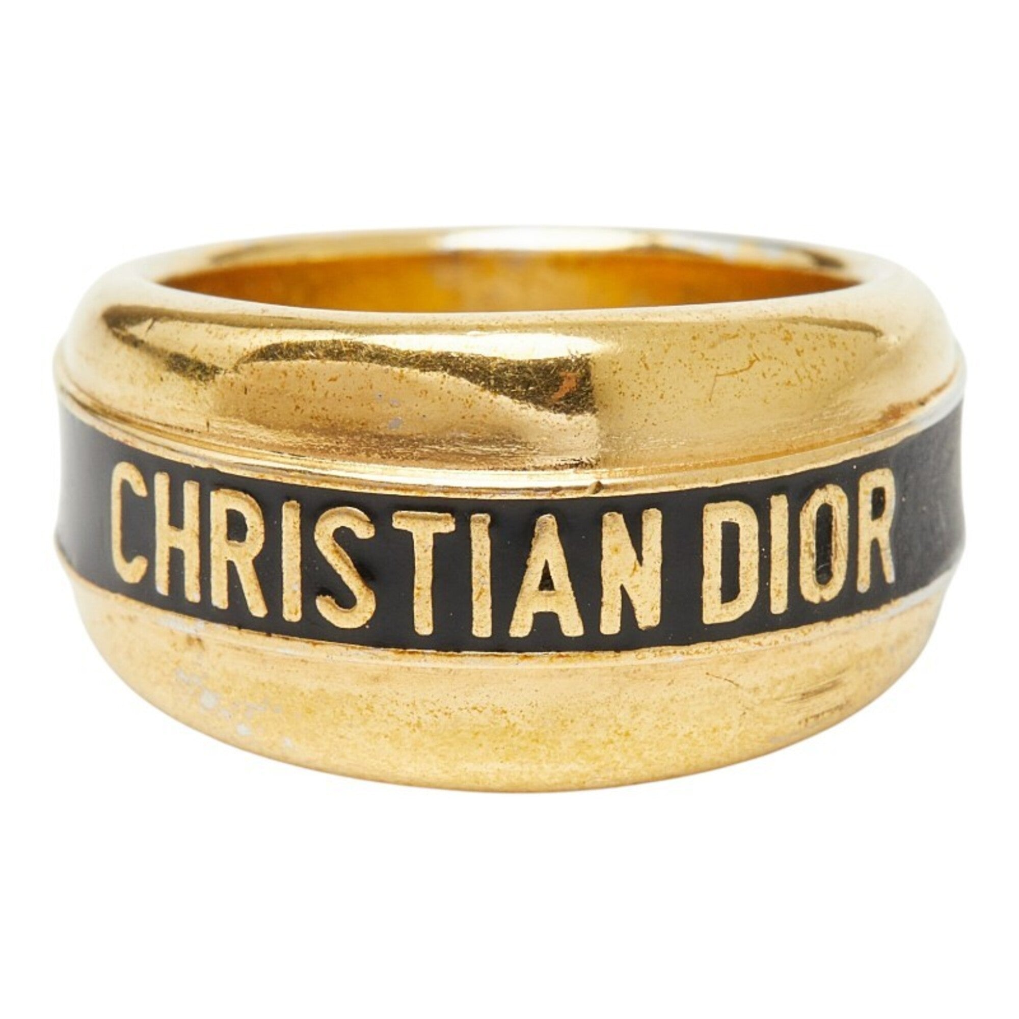 Christian Dior Gold Black Band Ring (Pre-Owned)