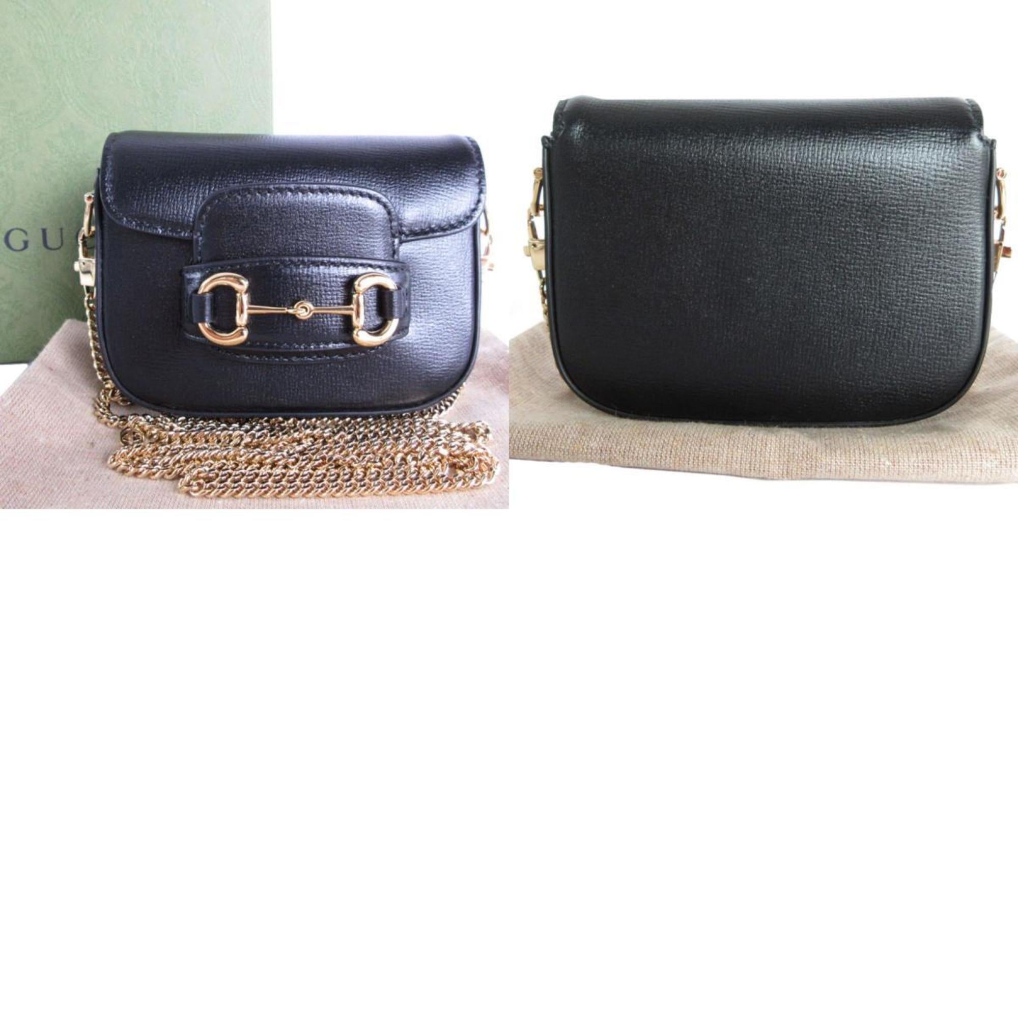 Gucci Black Metal Leather Pochette Shoulder Bag (Pre-Owned)