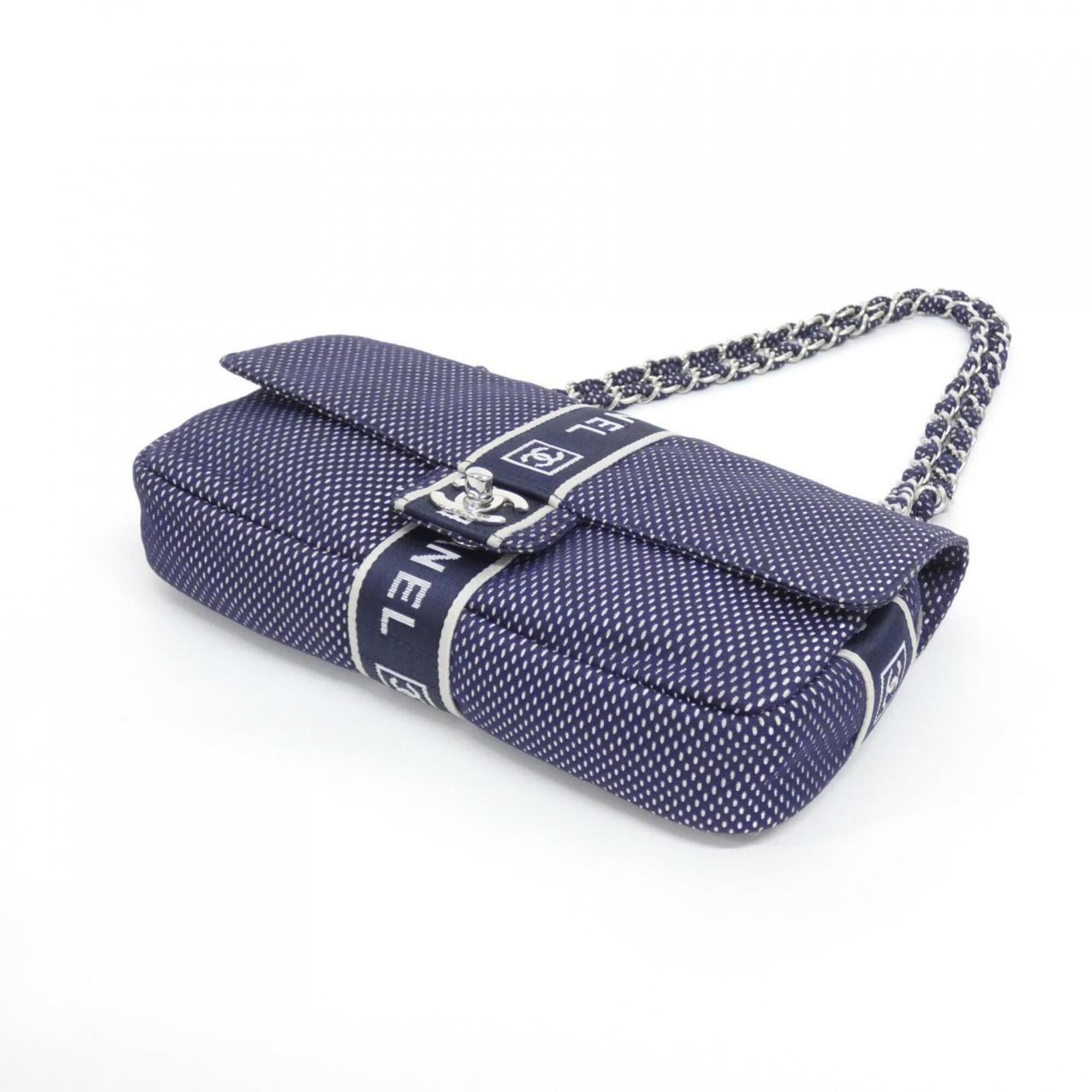 Chanel Navy Canvas Shoulder Bag (Pre-Owned)