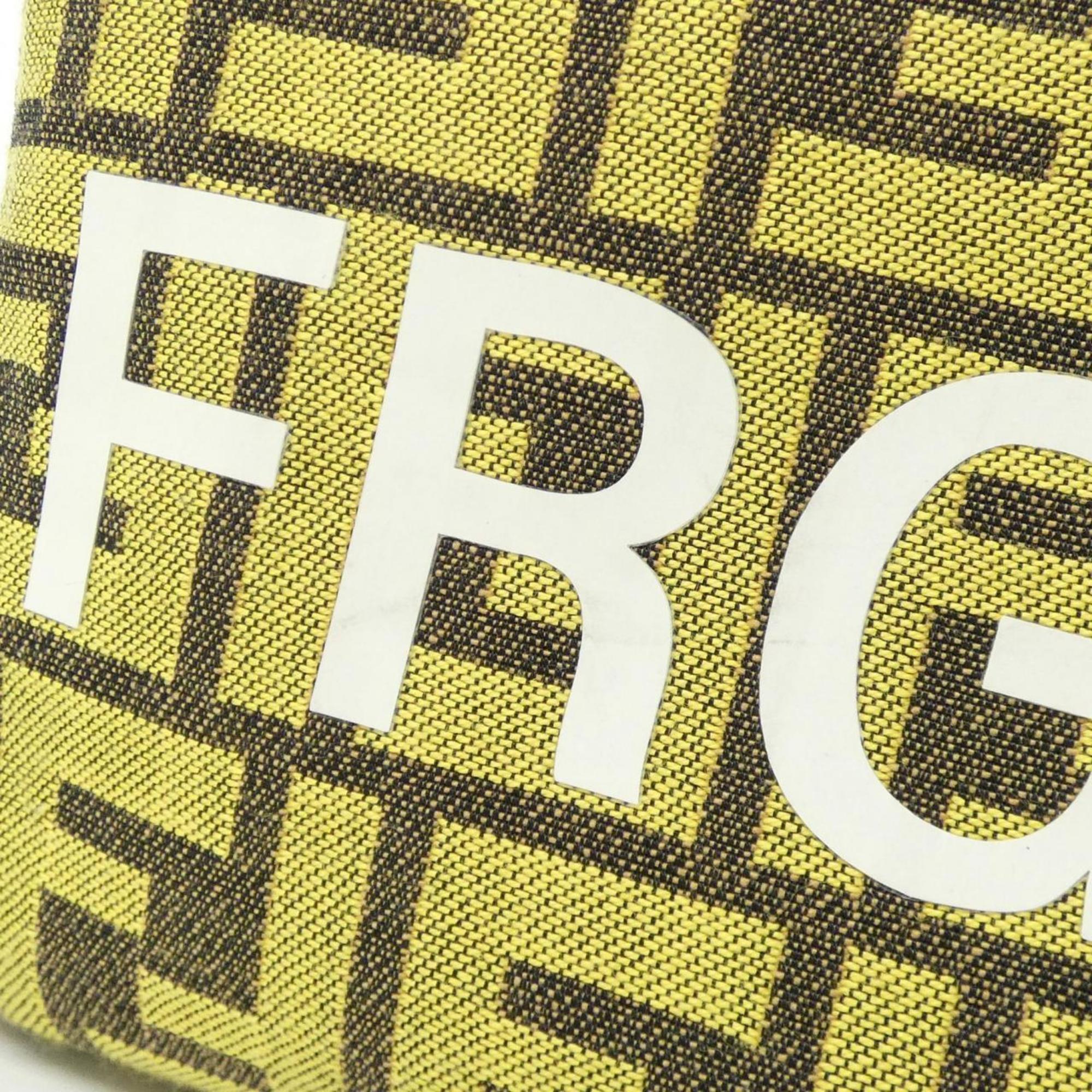 Fendi Yellow Canvas Handbag Pouch Shoulder Bag (Pre-Owned)