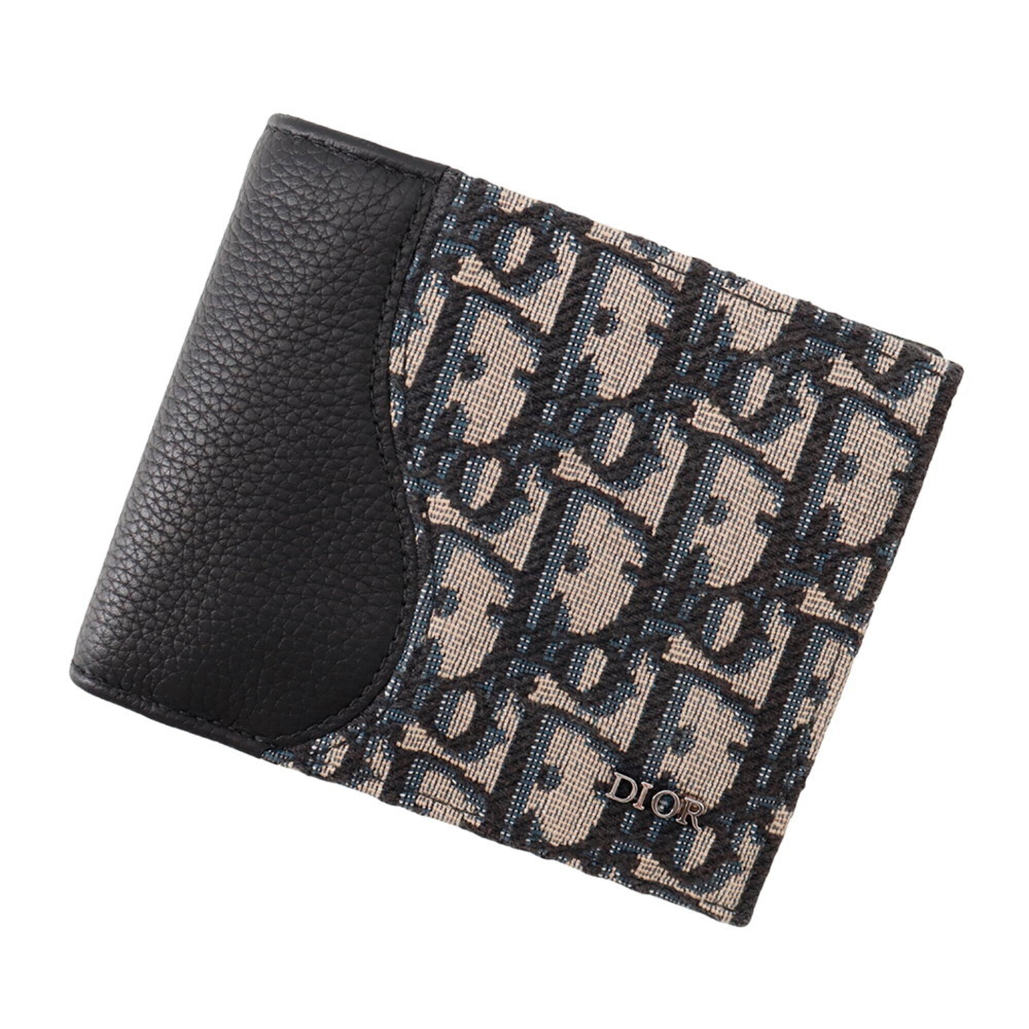 Christian Dior Beige Black Jacquard Wallet (Bi-Fold) (Pre-Owned)