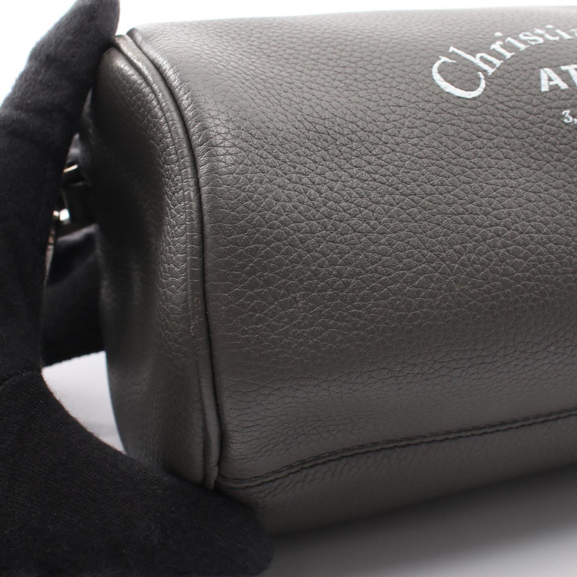 Dior Homme Gray Leather Handbag Shoulder Bag (Pre-Owned)