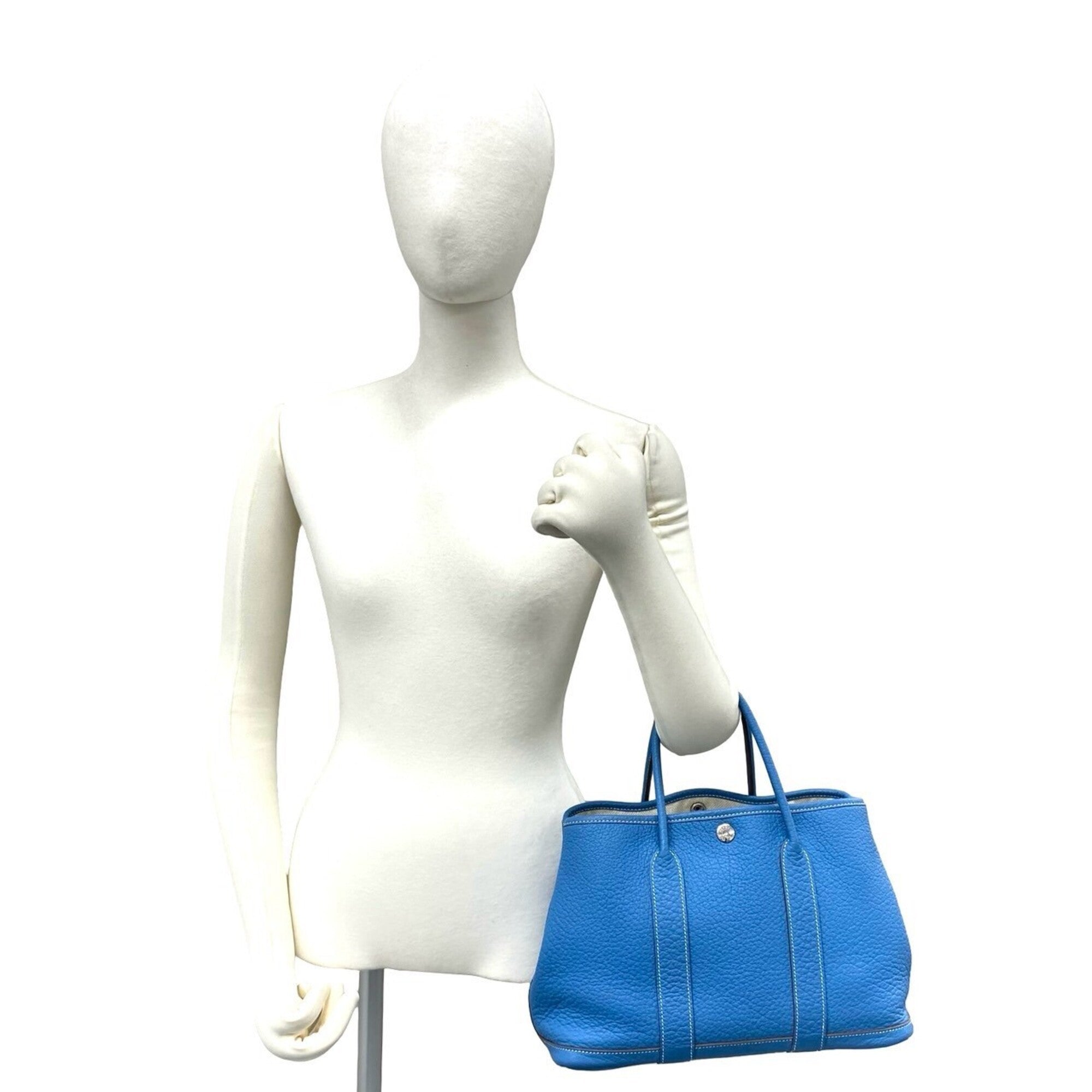 Hermes Blue Buffalo Leather Handbag (Pre-Owned)