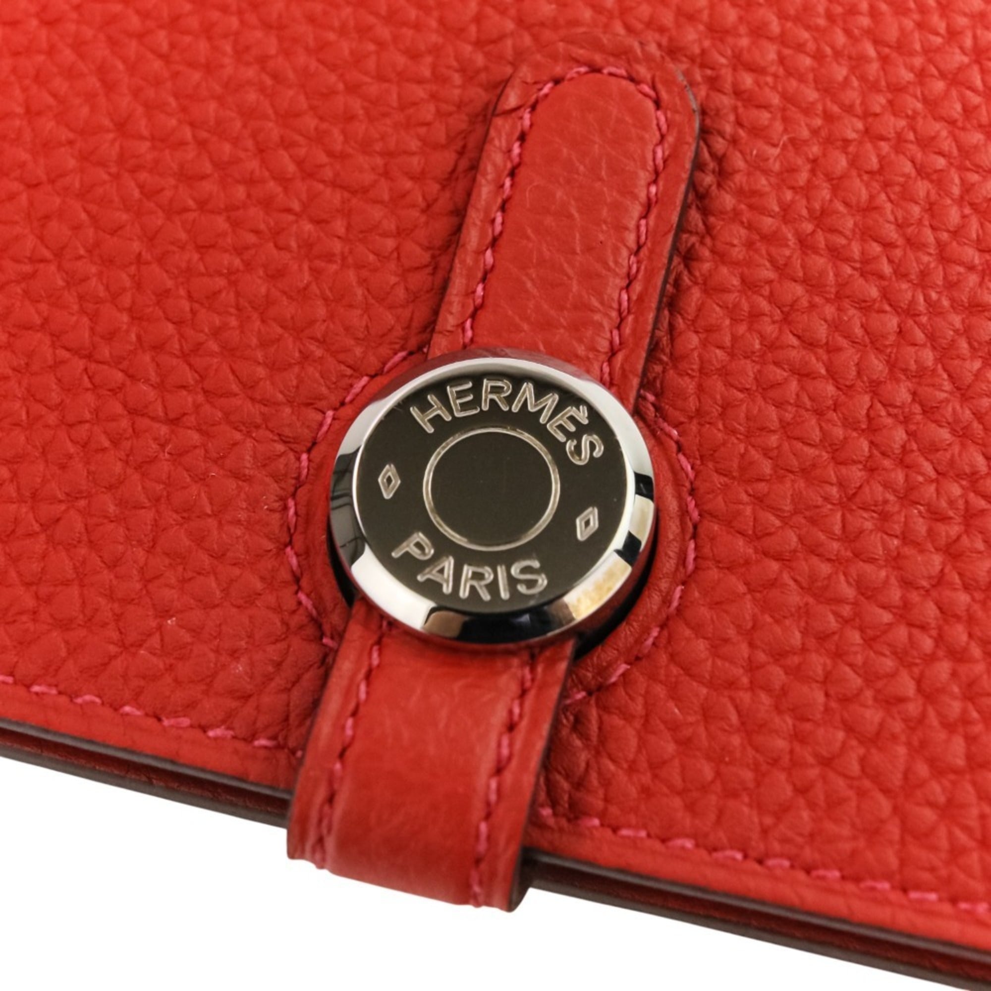 Hermes Red Color Long Wallet (Bi-Fold) (Pre-Owned)
