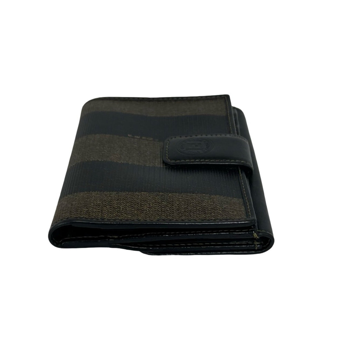 Fendi Black Khaki Canvas Leather Wallet (Bi-Fold) (Pre-Owned)