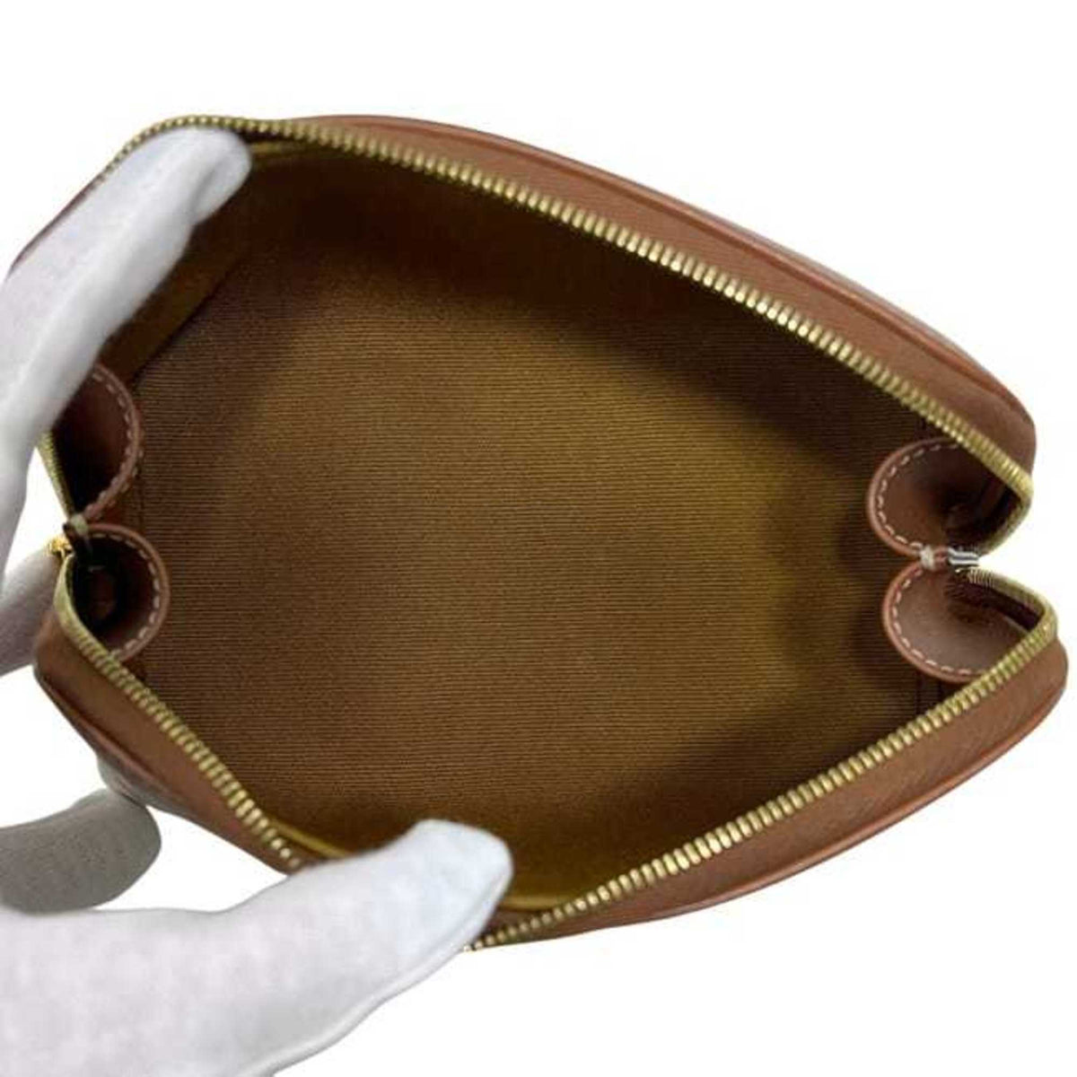 Celine Brown White Pvc Leather Pouch (Pre-Owned)