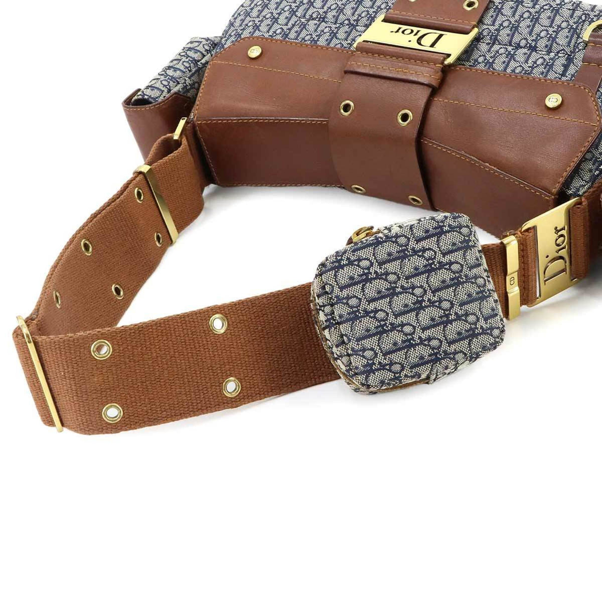 Christian Dior Brown Navy Trotter Handbag Pouch Shoulder Bag (Pre-Owned)