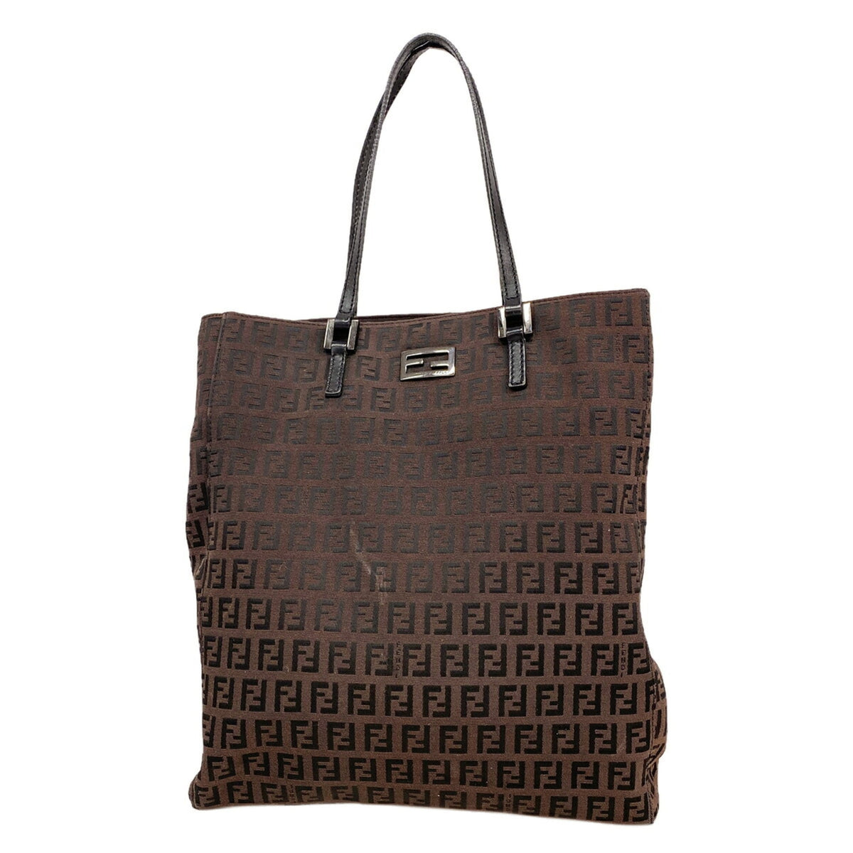 Fendi Dark Brown Nylon Canvas Tote Bag (Pre-Owned)