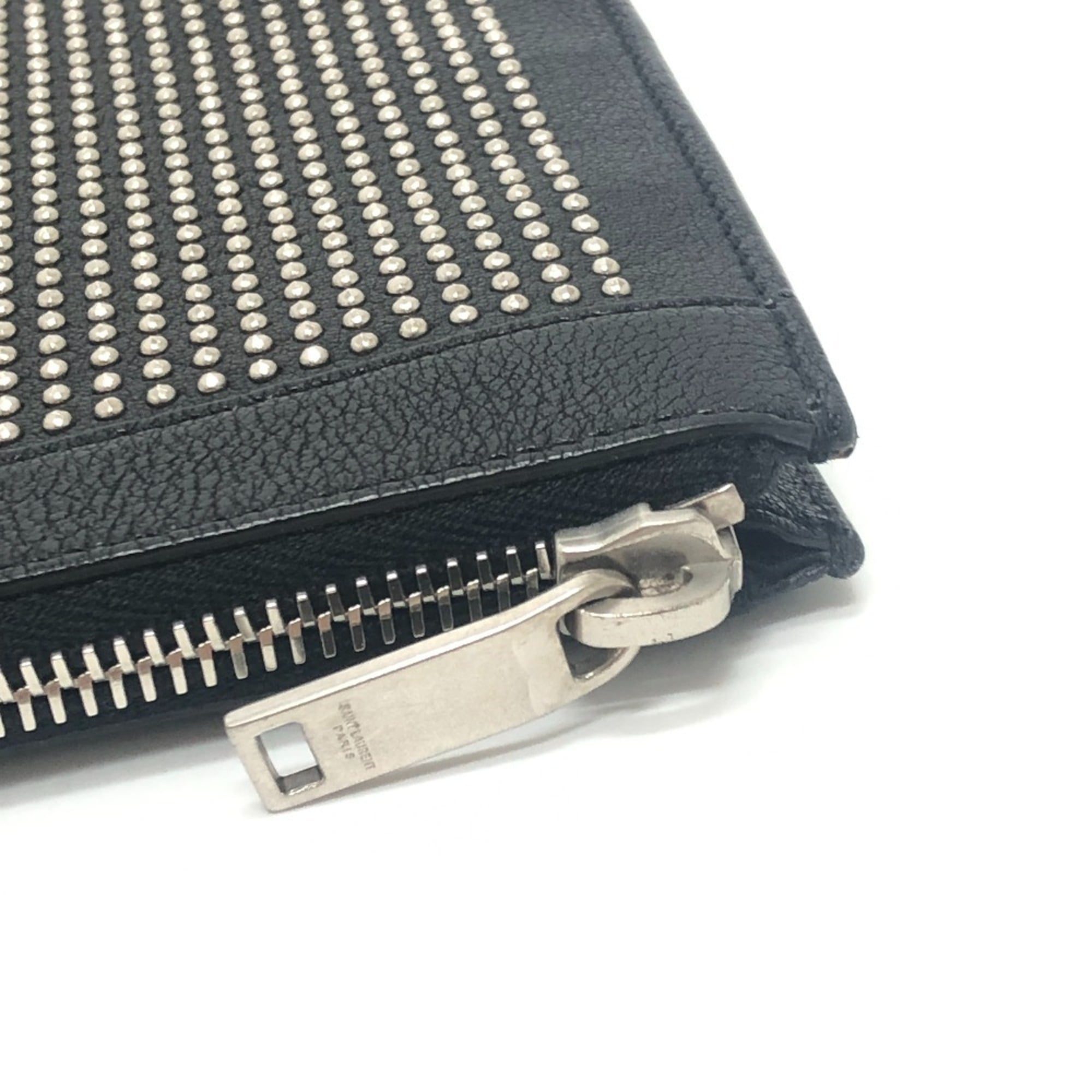 Saint Laurent Black Leather Clutch Bag (Pre-Owned)