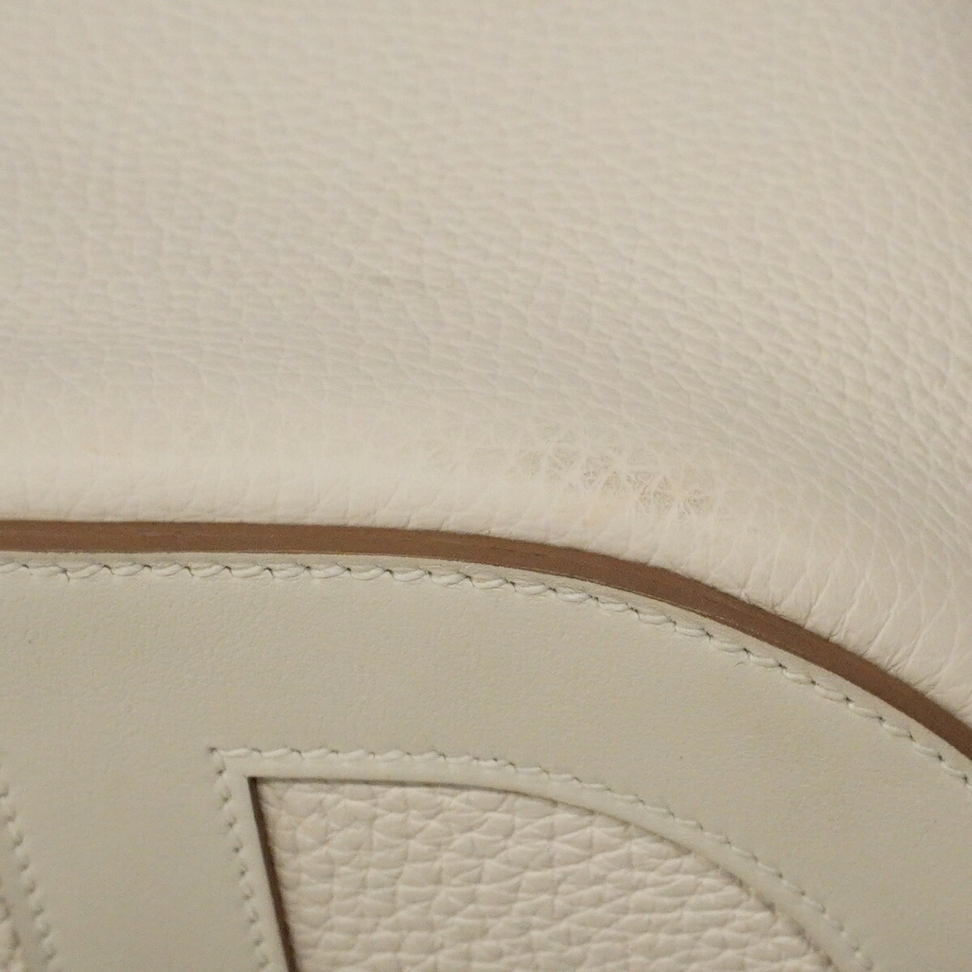 Hermes White Taurillon Clemence Leather Handbag (Pre-Owned)