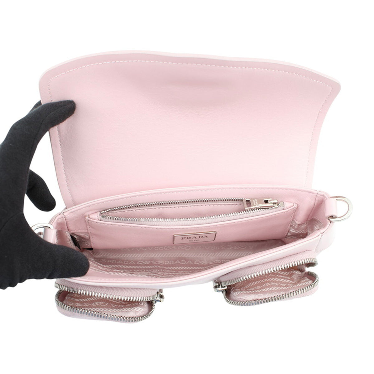Prada Pink Nylon Handbag Pouch Shoulder Bag (Pre-Owned)