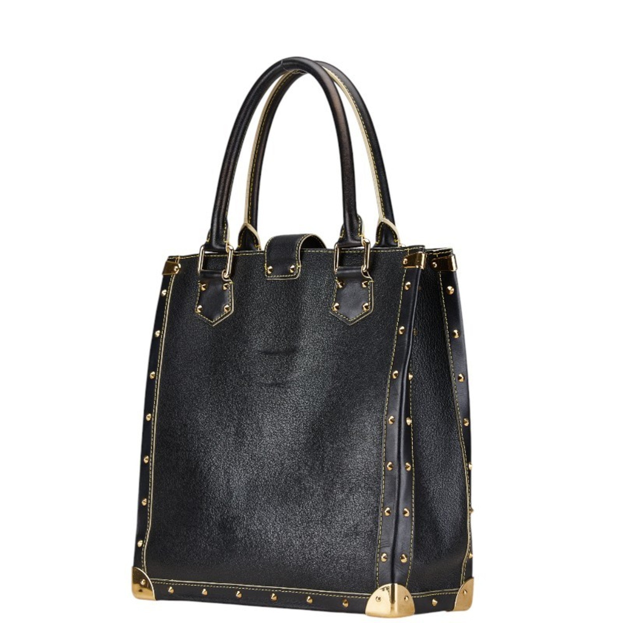 Louis Vuitton Black Noir Leather Handbag Tote Bag (Pre-Owned)