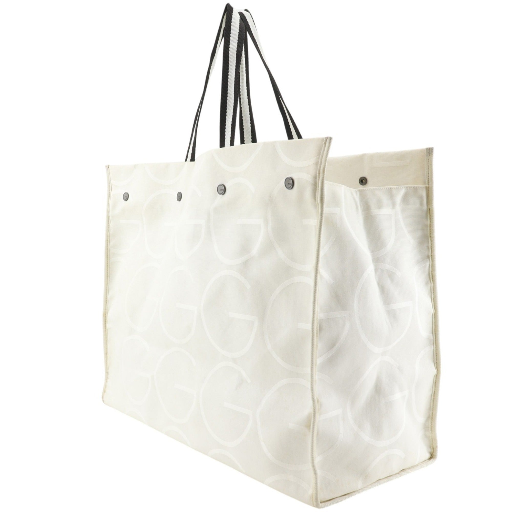 Gucci White Canvas Tote Bag (Pre-Owned)