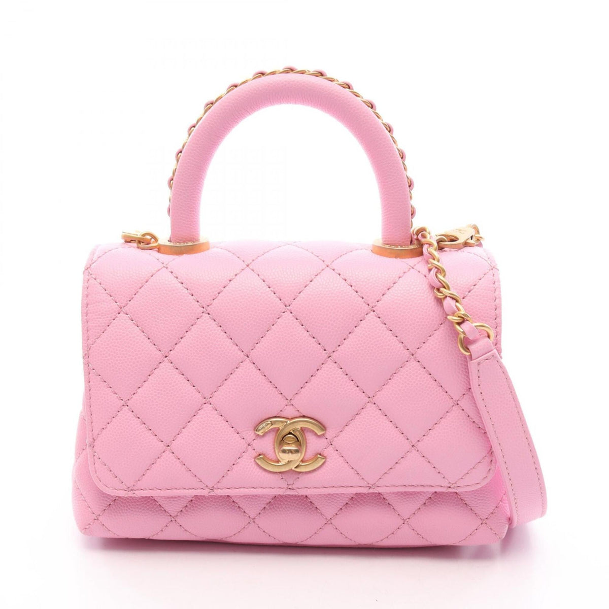 Chanel Pink Grained Calfskin Handbag (Pre-Owned)