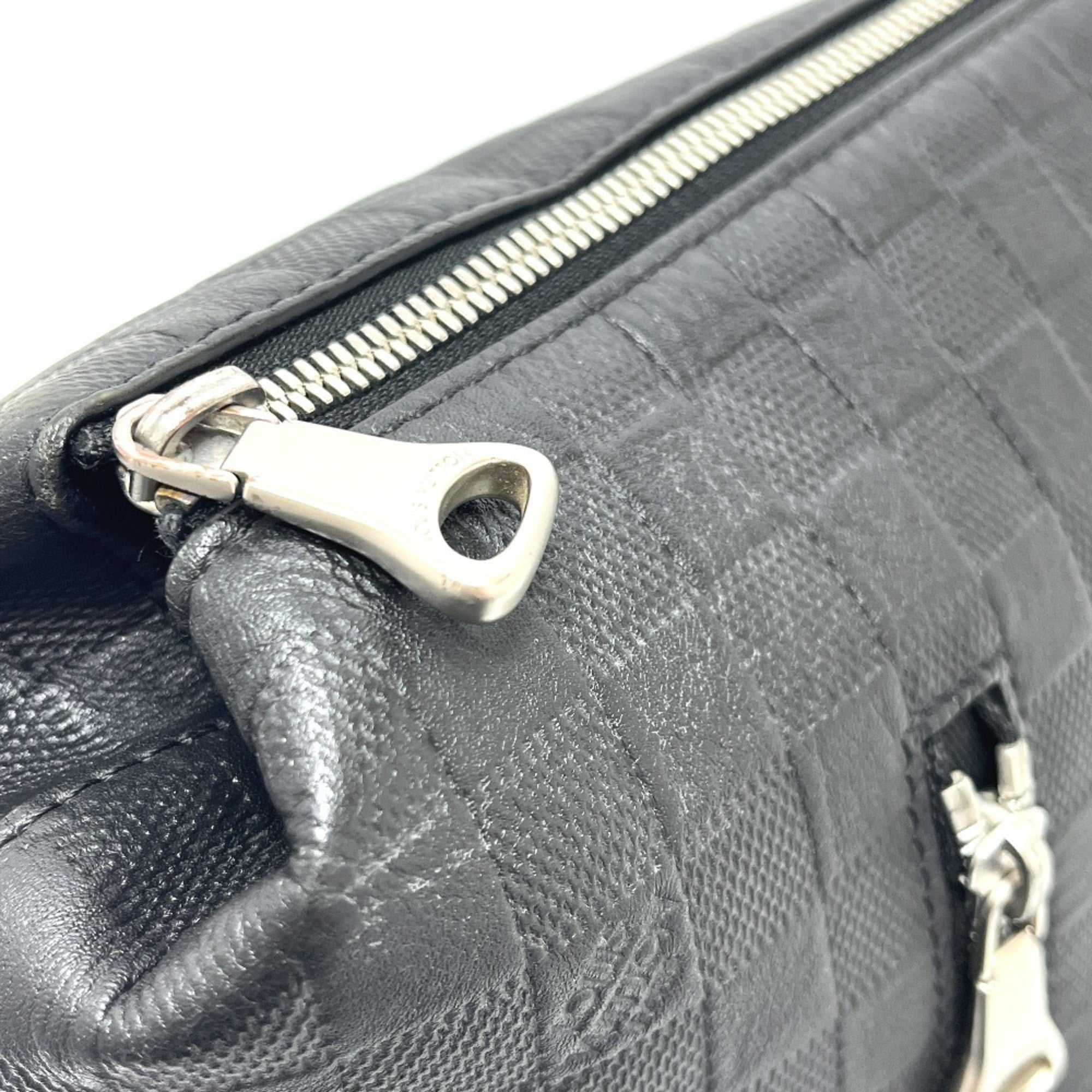 Louis Vuitton Black Gray Onyx Damier Infini Leather Messenger Bag Shoulder Bag (Pre-Owned)