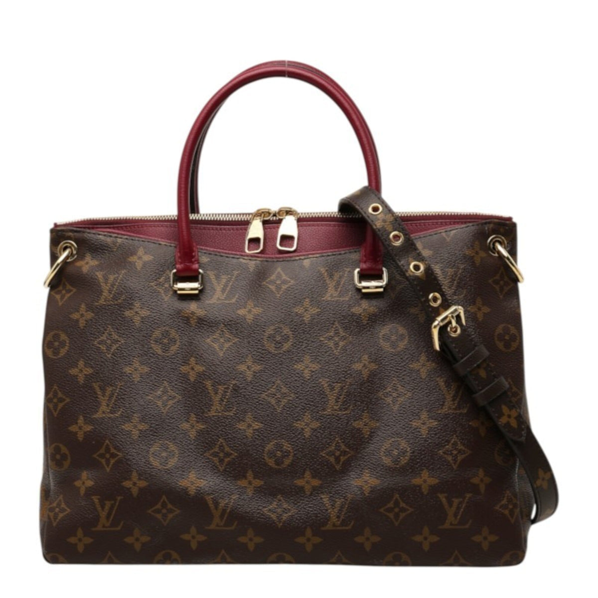 Louis Vuitton Brown Purple Raisin Leather Handbag Shoulder Bag (Pre-Owned)
