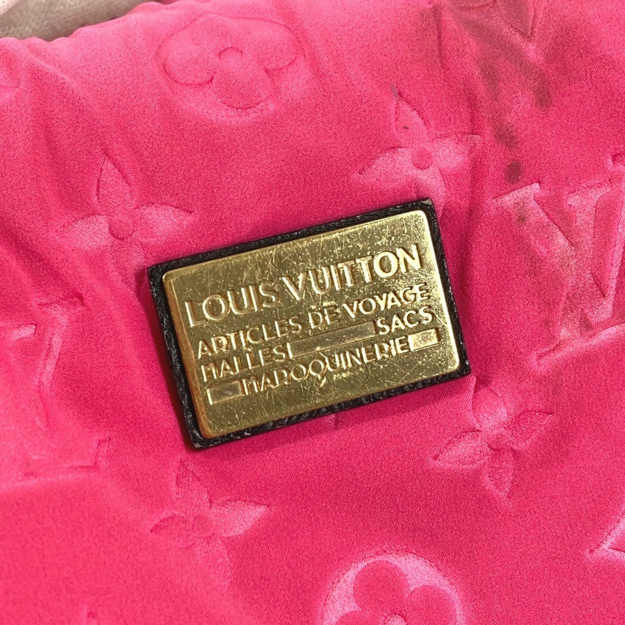 Louis Vuitton Black Pink Microfiber Shoulder Bag Tote Bag (Pre-Owned)