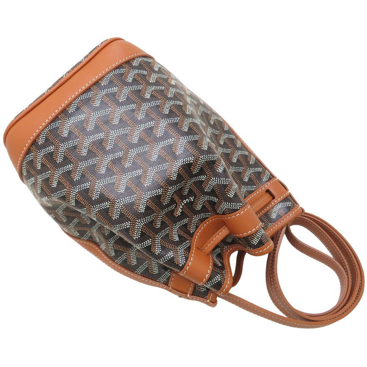 Goyard Black Brown Coated Canvas Leather Shoulder Bag (Pre-Owned)