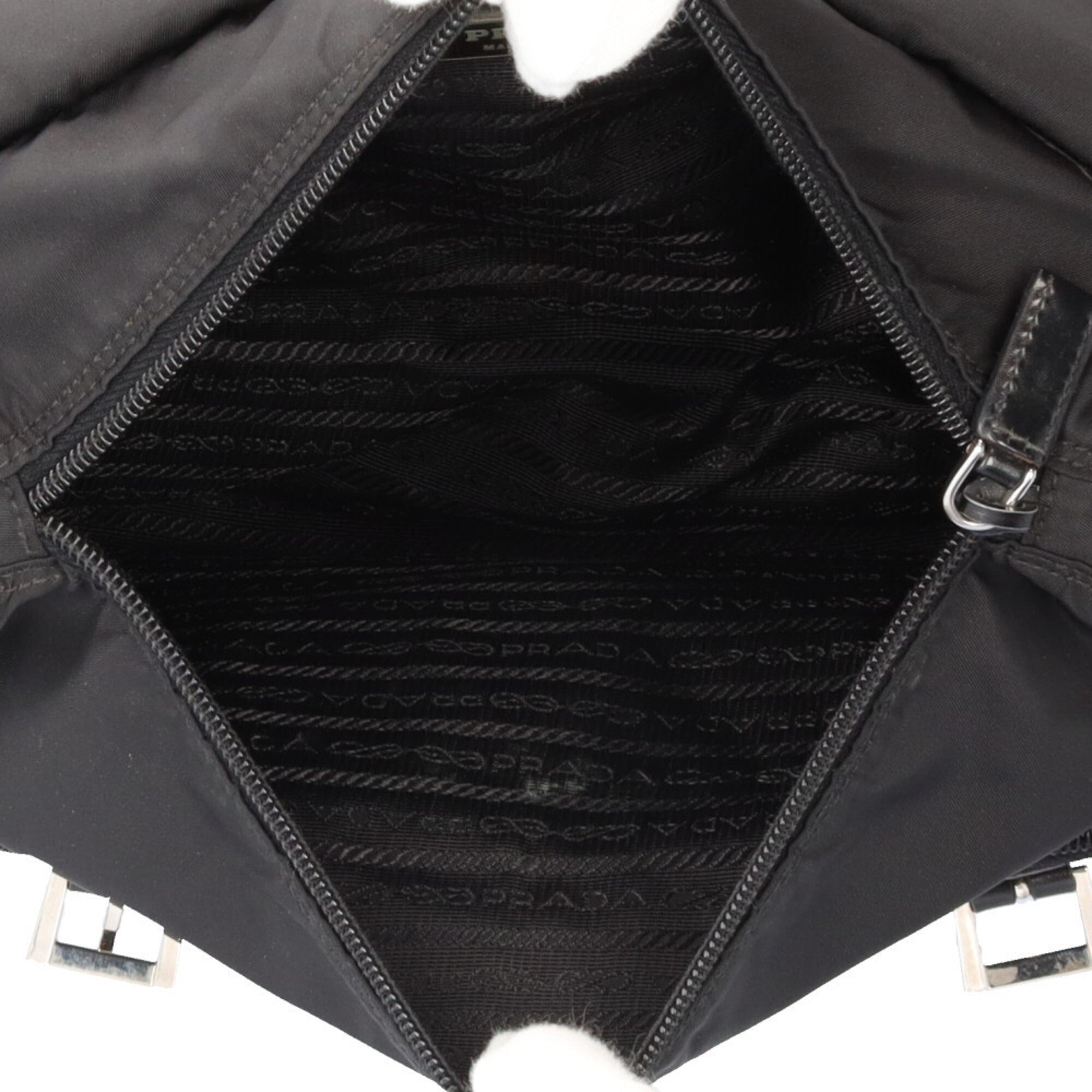 Prada Black Nylon Leather Shoulder Bag (Pre-Owned)