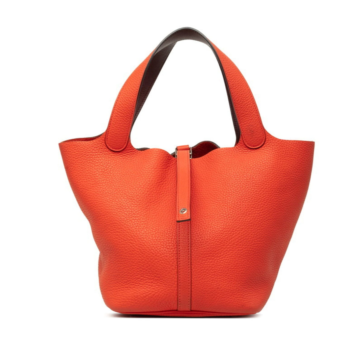 Hermes Orange Red Orange Taurillon Clemence Leather Handbag (Pre-Owned)