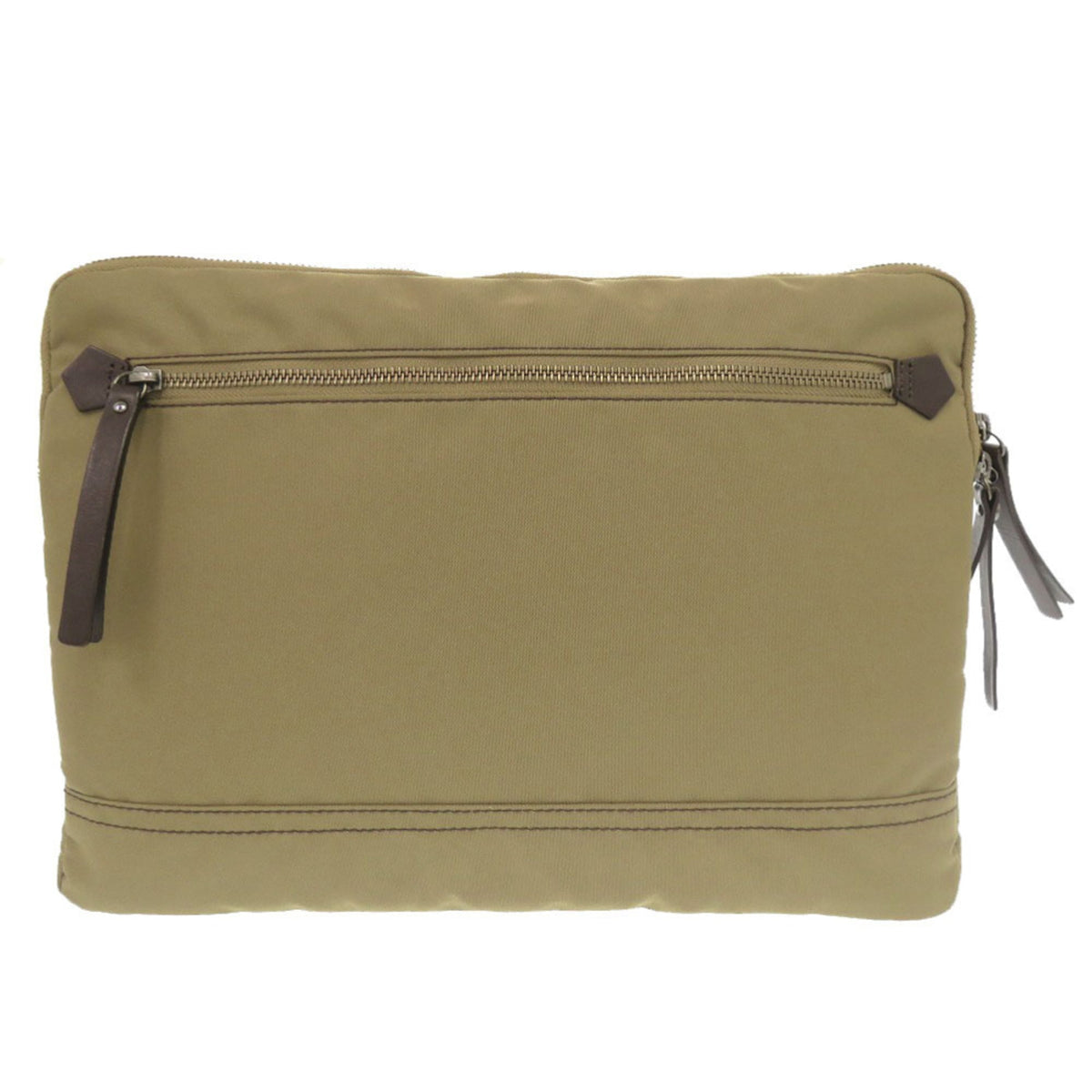 Vivienne Westwood Khaki Nylon Leather Clutch Bag (Pre-Owned)