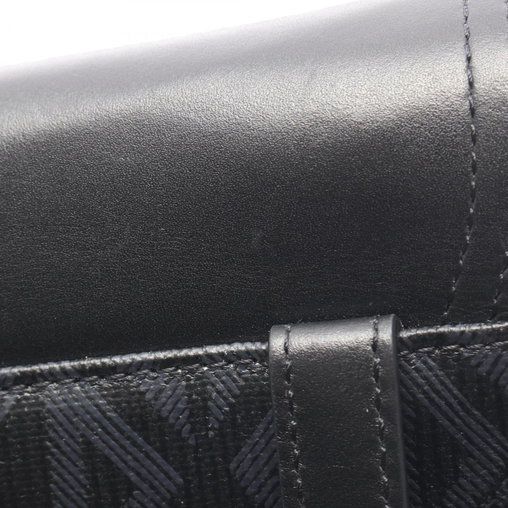 Christian Dior Black Gray Coated Canvas Pvc Leather Fanny Pack Handbag Saddle Bag (Pre-Owned)