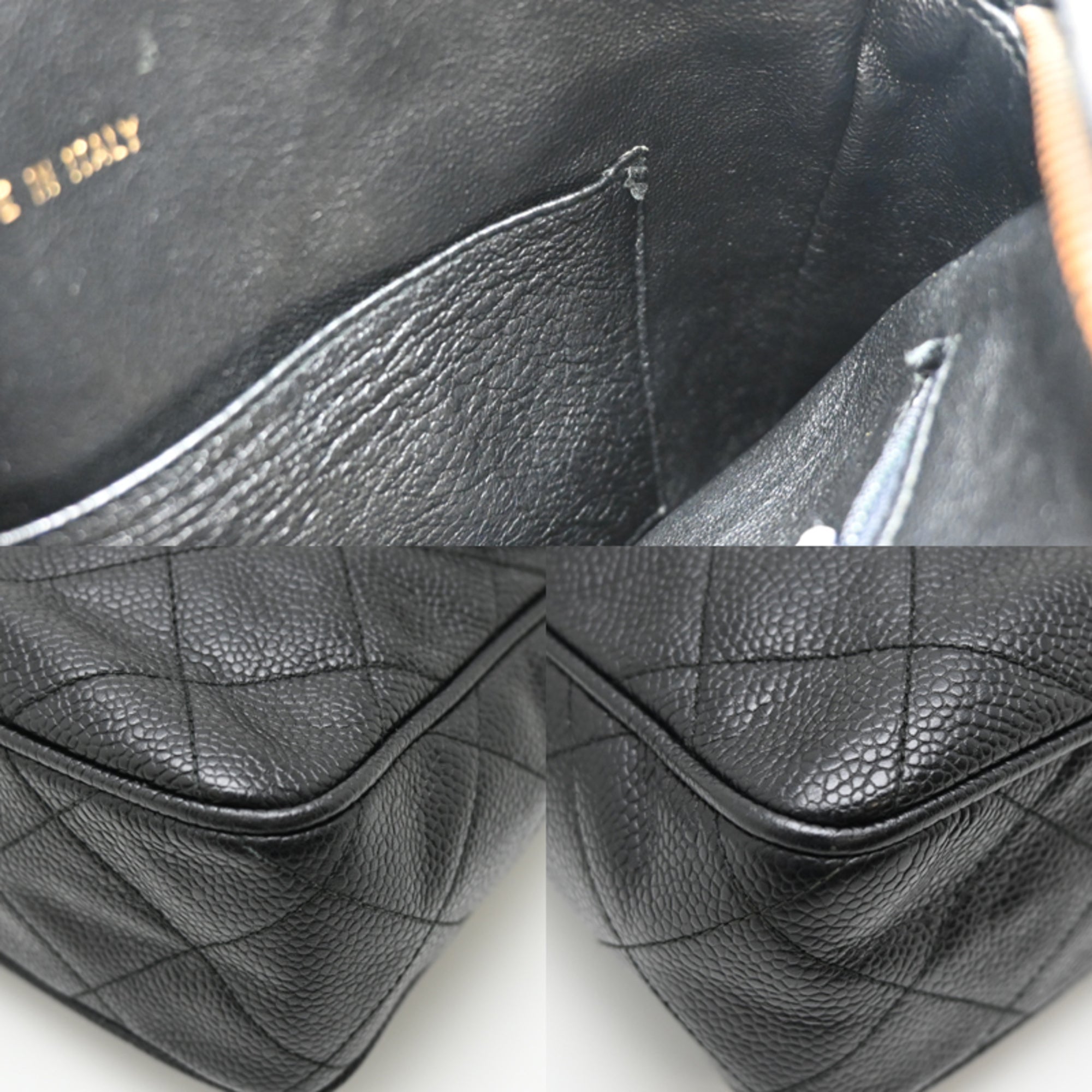 Chanel Black Grained Calfskin Shoulder Bag (Pre-Owned)