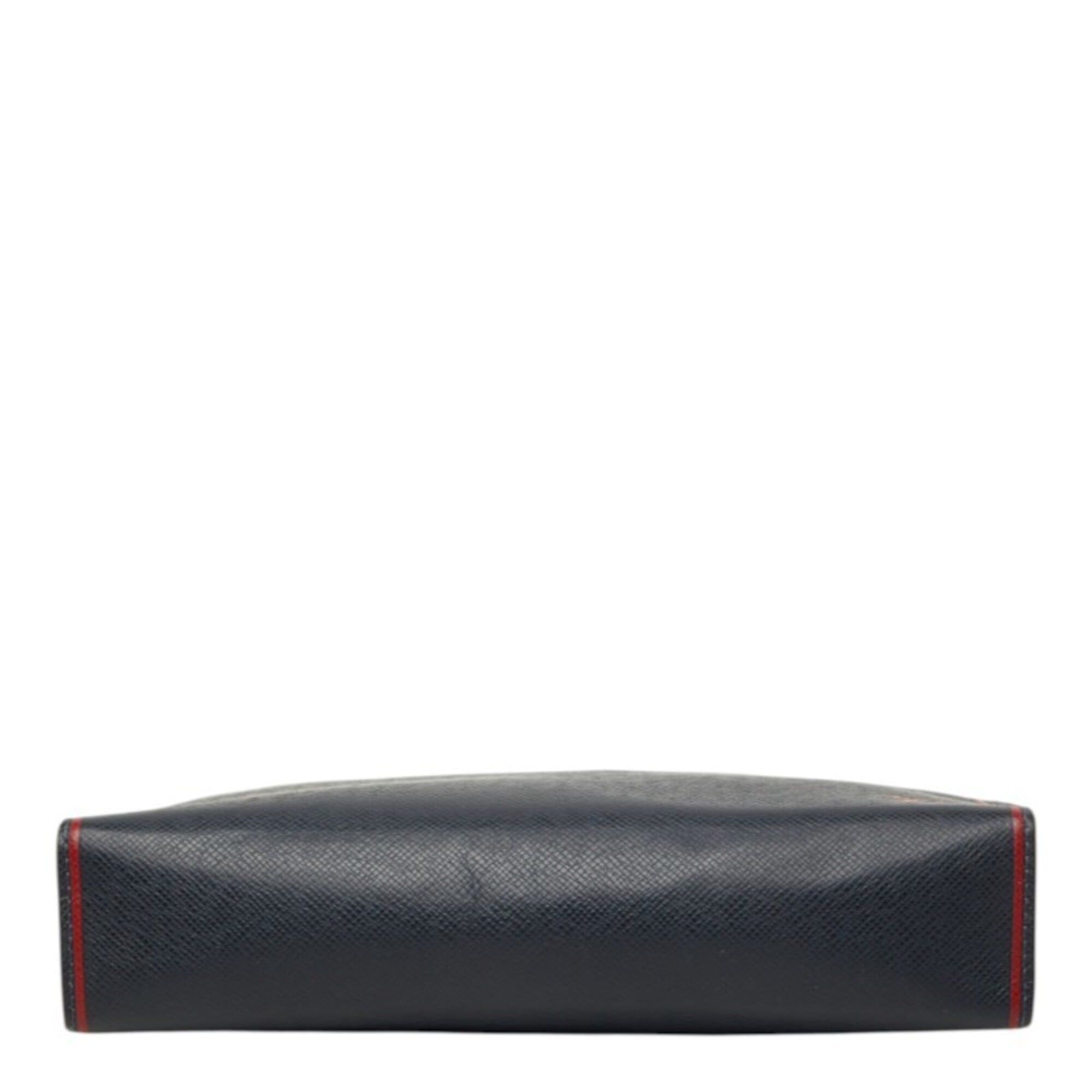 Louis Vuitton Navy Navy Blue Leather Clutch Bag Pochette (Pre-Owned)