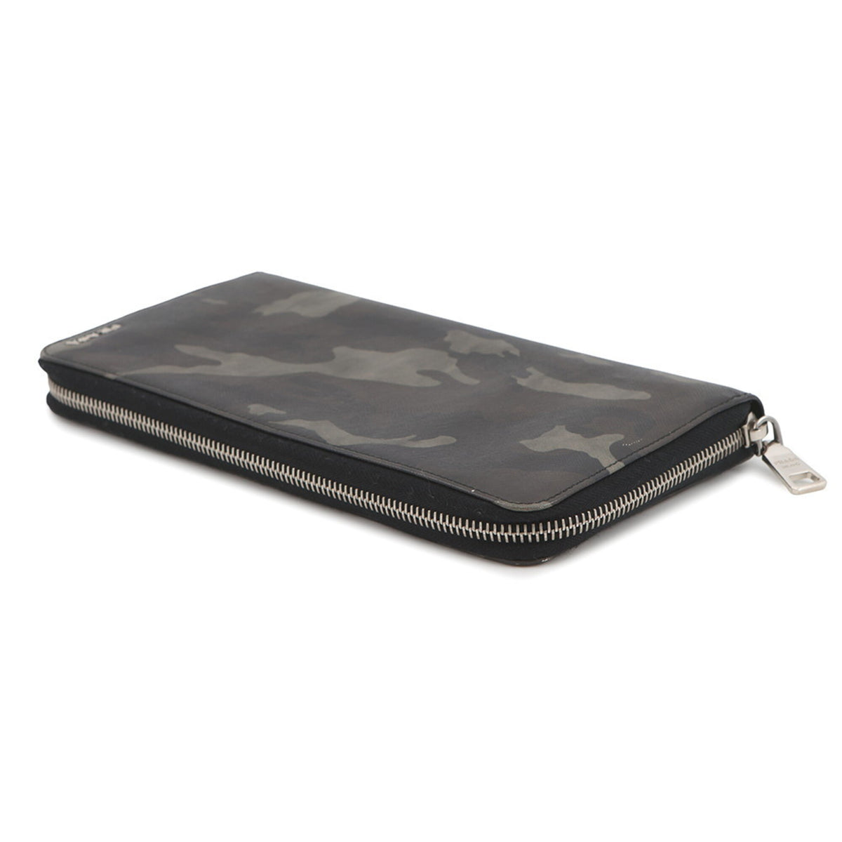 Prada Beige Black Brown Leather Long Wallet (Bi-Fold) (Pre-Owned)
