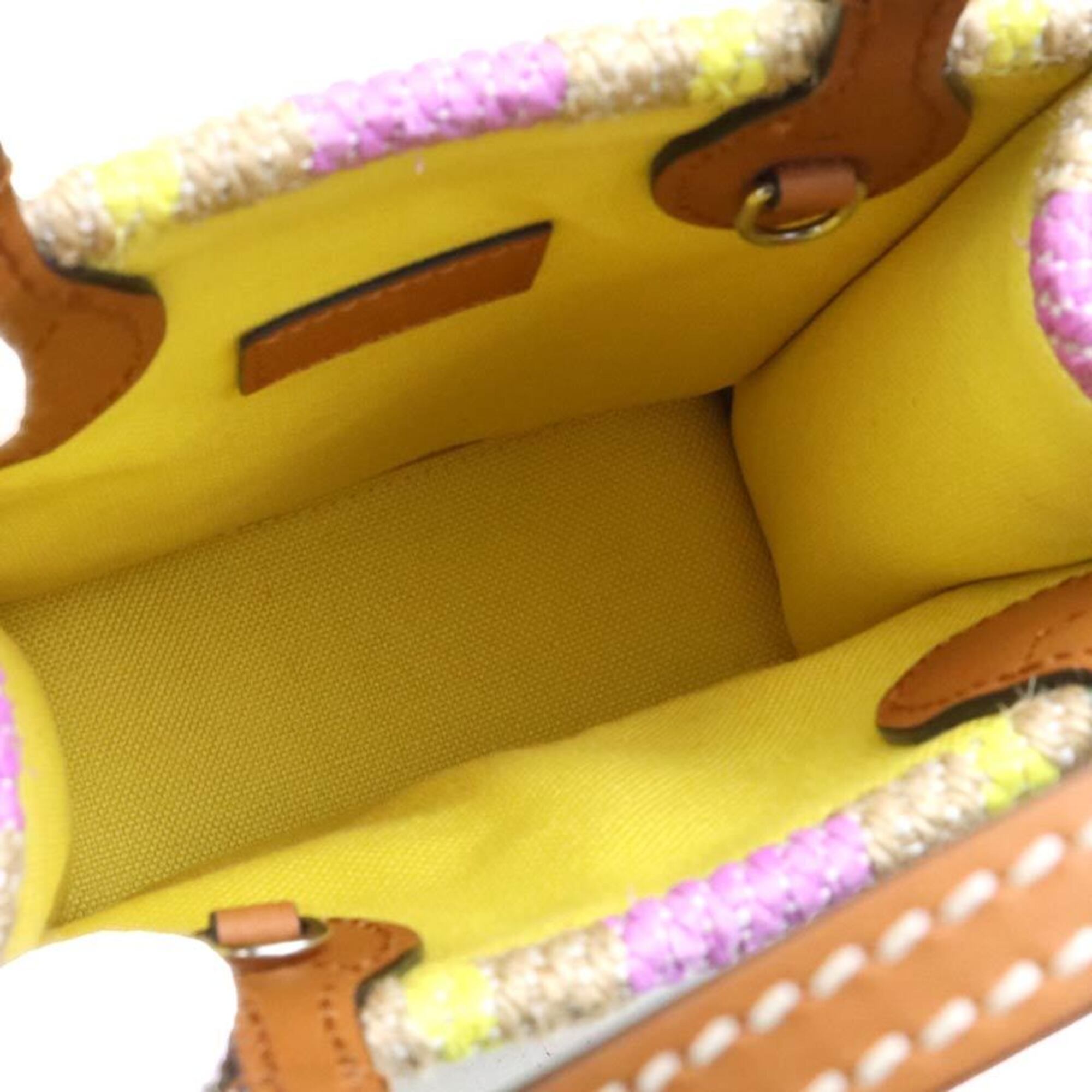 Gucci Multi-Color Straw Cotton Handbag (Pre-Owned)