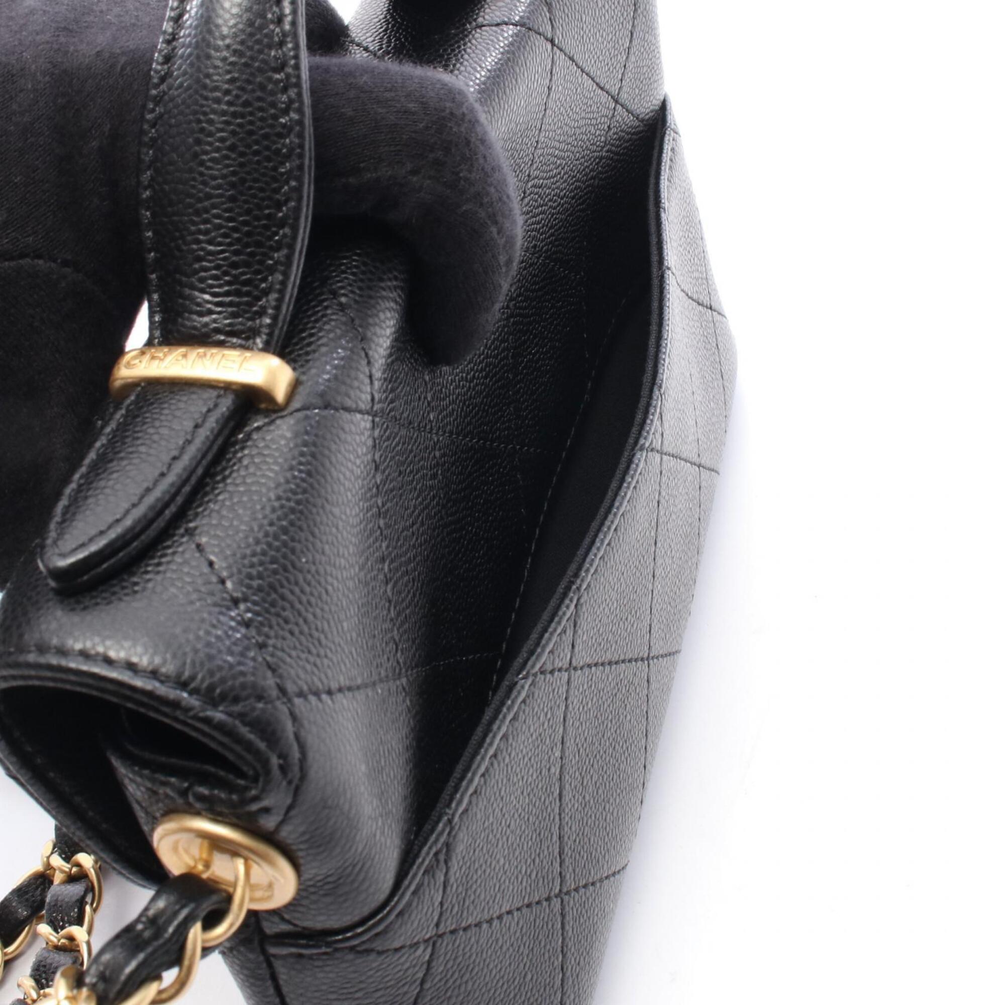 Chanel Black Grained Calfskin Handbag Shoulder Bag (Pre-Owned)