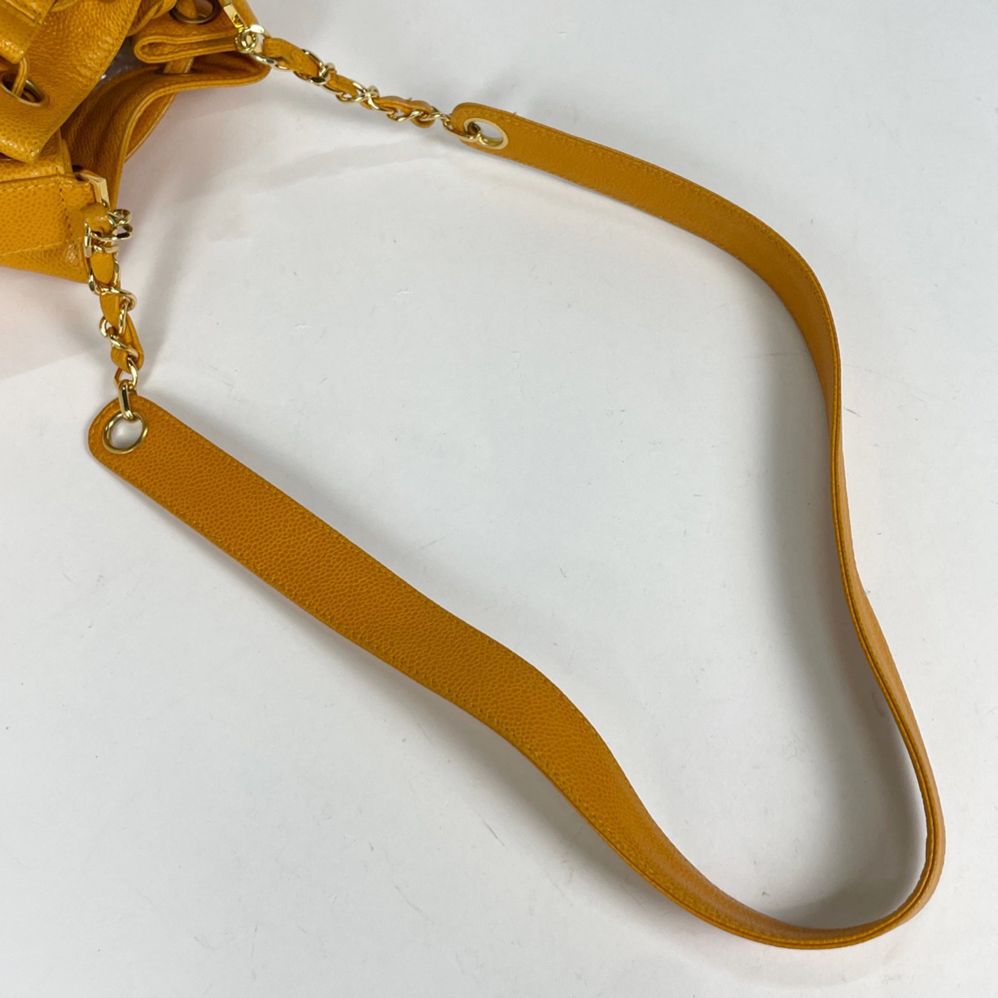 Chanel Yellow Grained Calfskin Shoulder Bag (Pre-Owned)